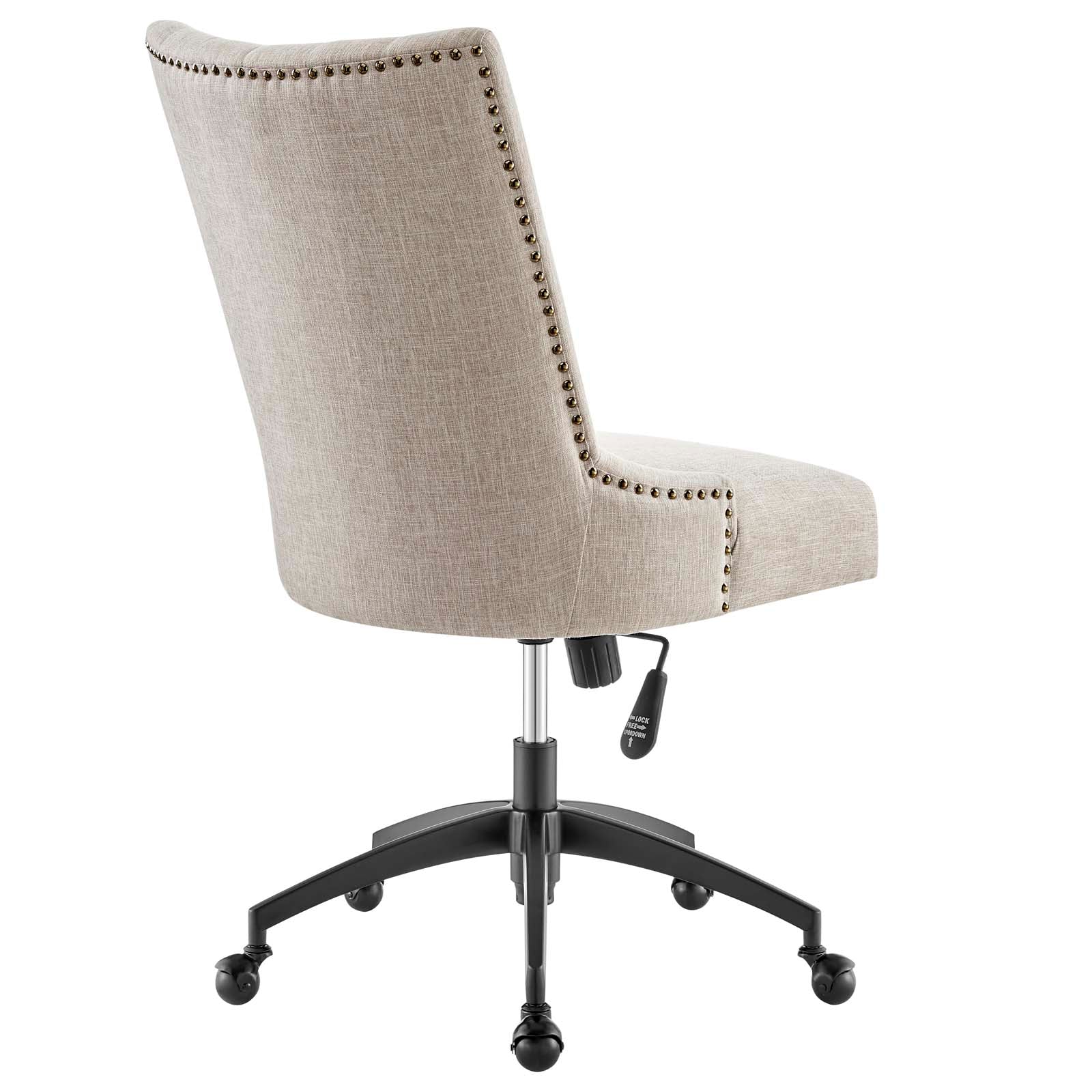 Beige linen office online chair