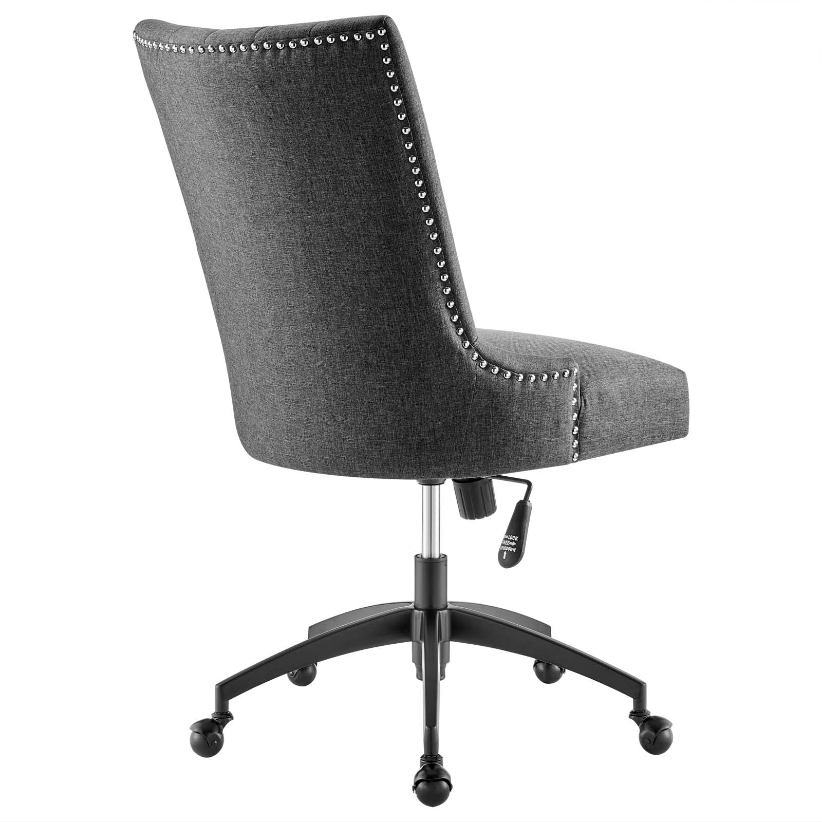 Modway Task Chairs - Empower Channel Tufted Fabric Office Chair Black Gray