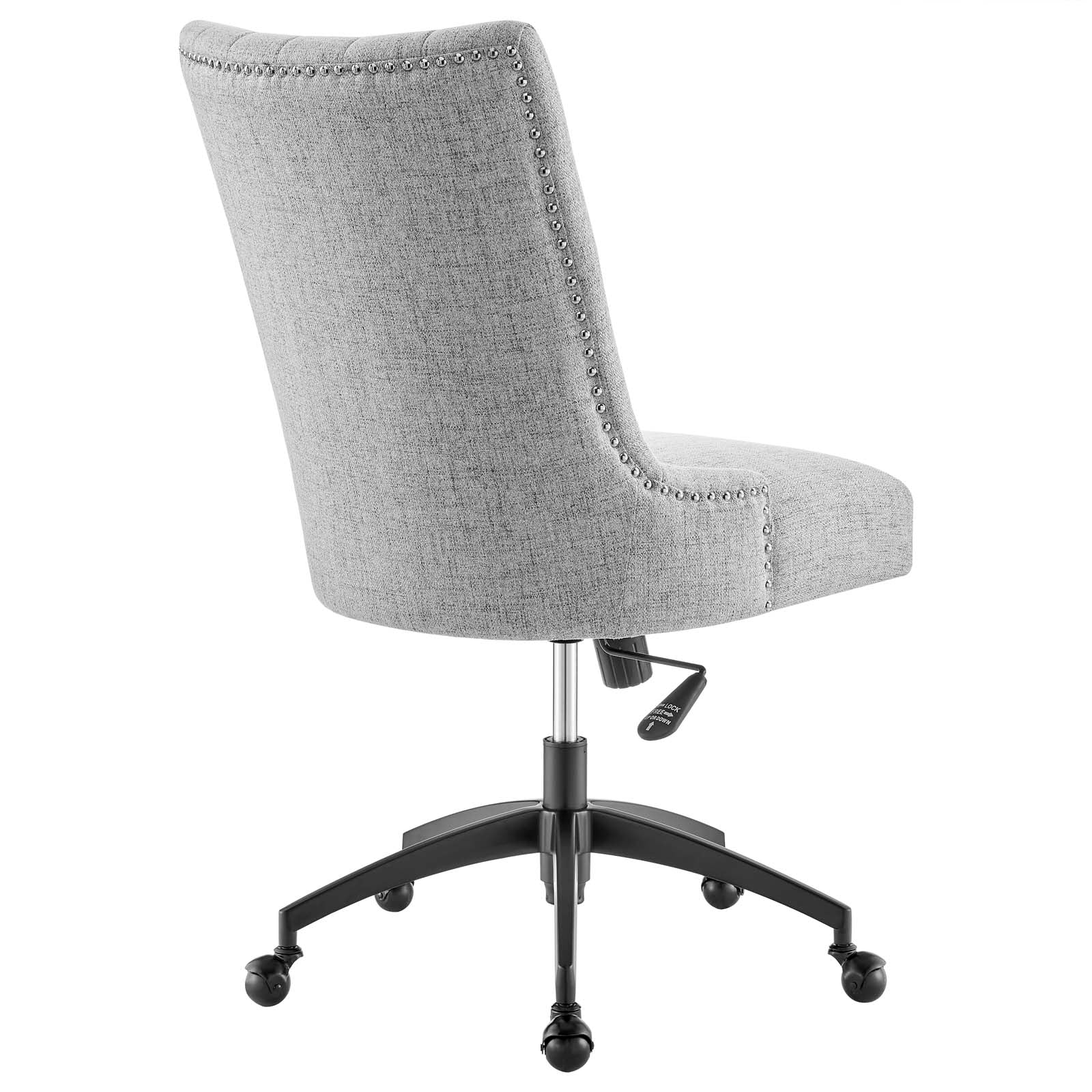 Modway Task Chairs - Empower Channel Tufted Fabric Office Chair Black Light Gray