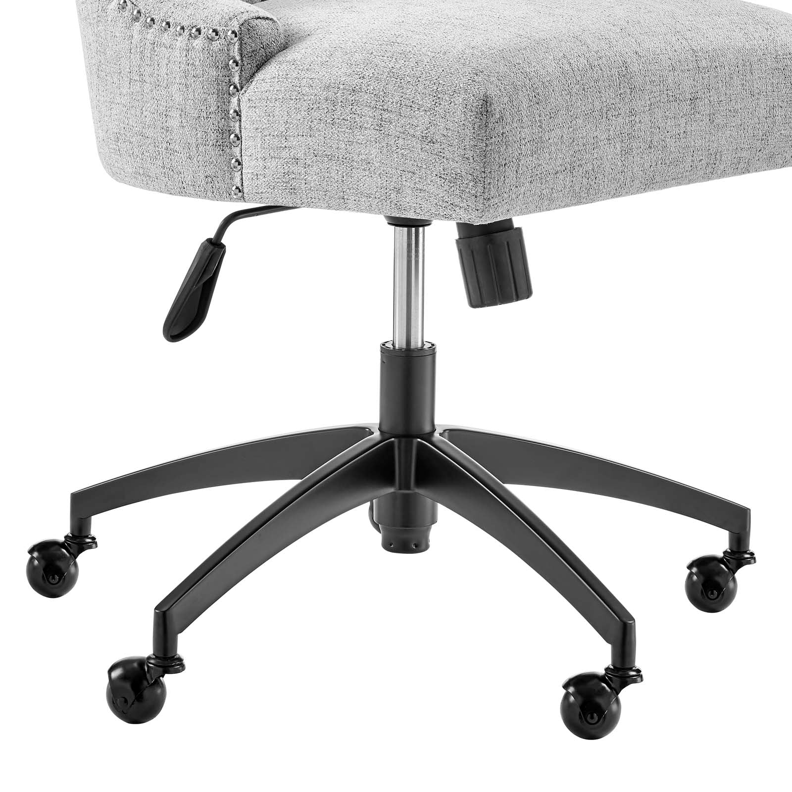 Modway Task Chairs - Empower Channel Tufted Fabric Office Chair Black Light Gray