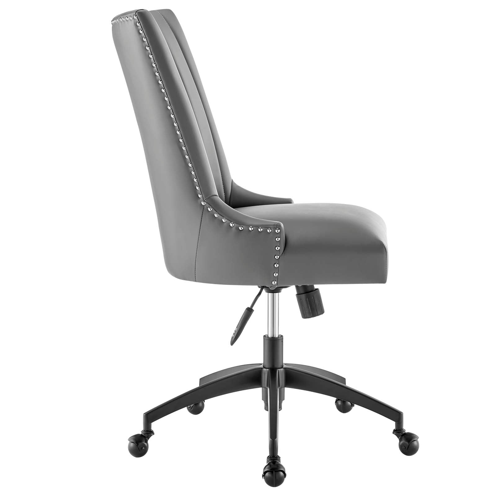 Modway Task Chairs - Empower Channel Tufted Vegan Leather Office Chair Black Gray