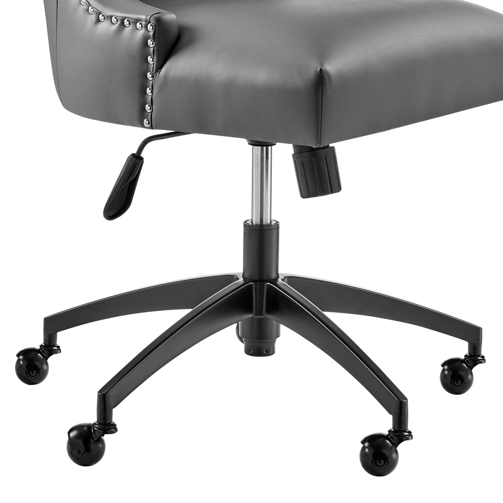 Modway Task Chairs - Empower Channel Tufted Vegan Leather Office Chair Black Gray