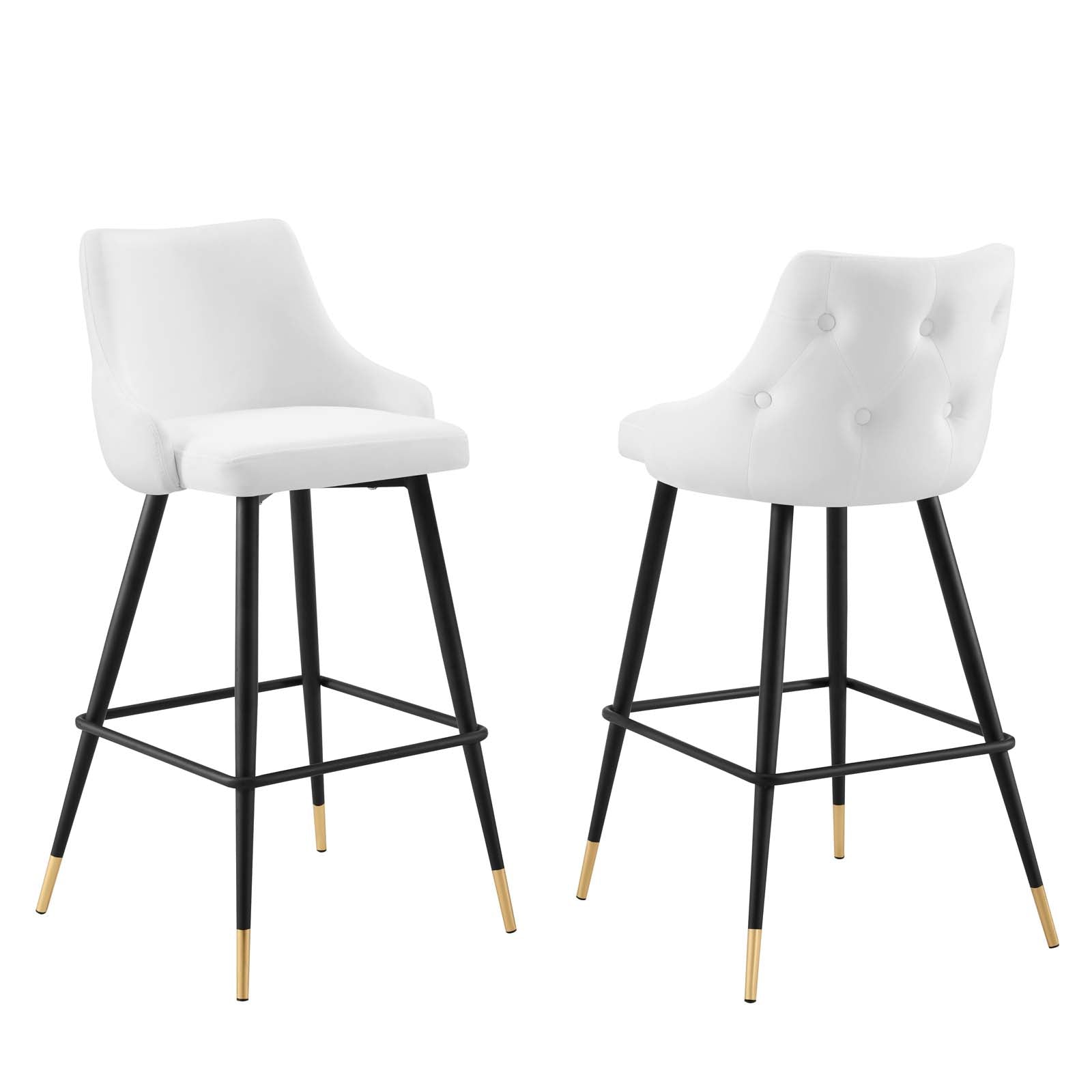 Modway Barstools - Adorn Performance Velvet Bar Stool Set of 2 White