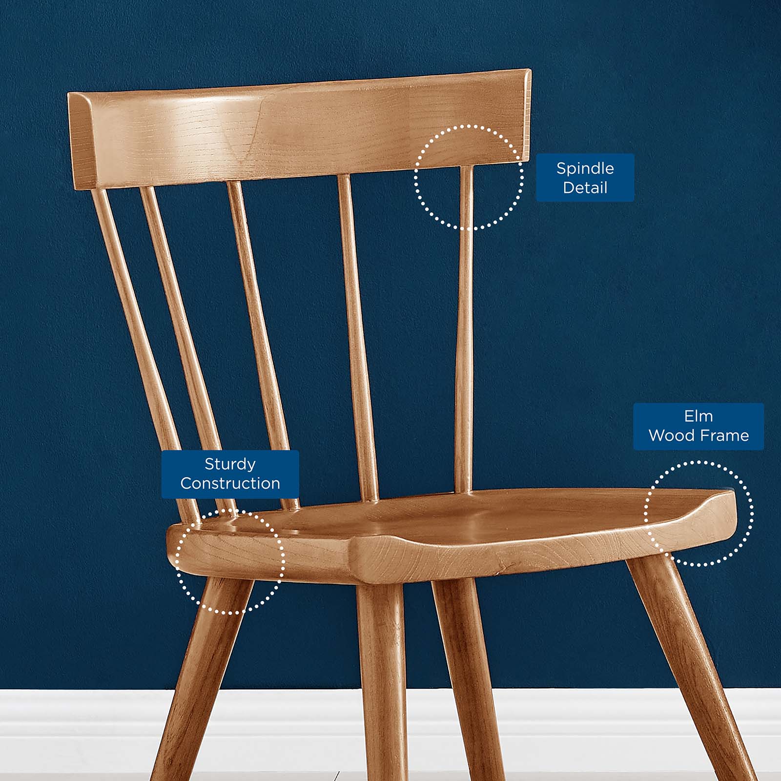 Farmhouse walnut dining chairs hot sale