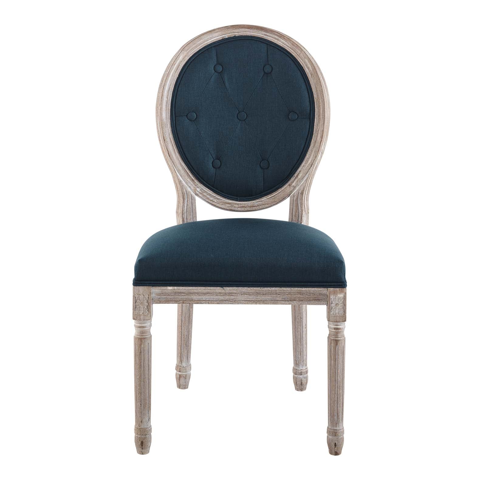 Modway Dining Chairs - Arise Vintage French Upholstered Fabric Dining Side Chair Natural Light Blue