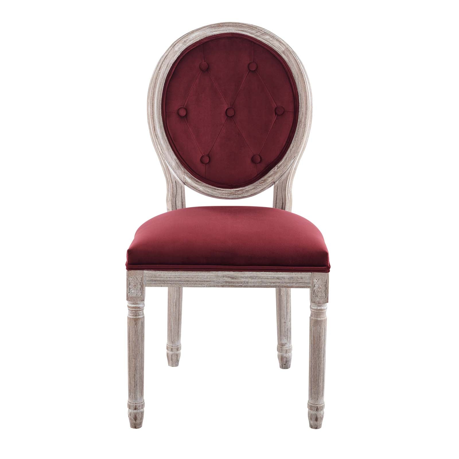 Burgundy velvet dining discount chairs