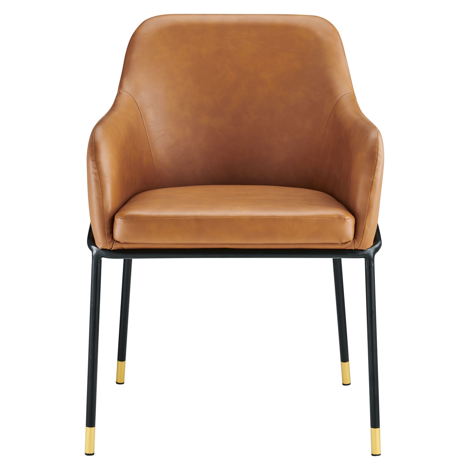 Modway Dining Chairs - Jovi-Vegan-Leather-Dining-Chair-Black-Tan