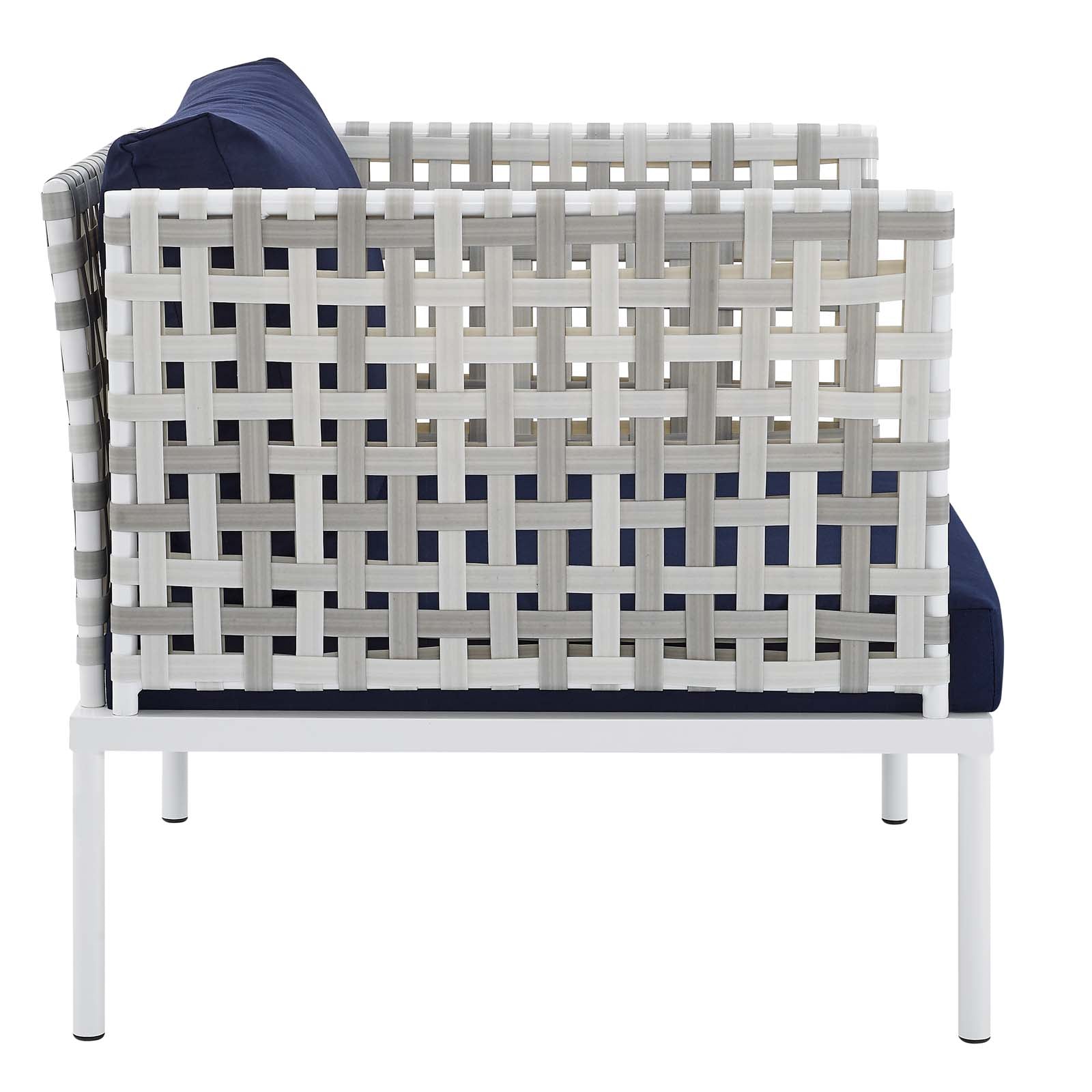 Modway Outdoor Conversation Sets - Harmony 3-Piece Sunbrella Outdoor Patio Aluminum Seating Set Taupe Navy