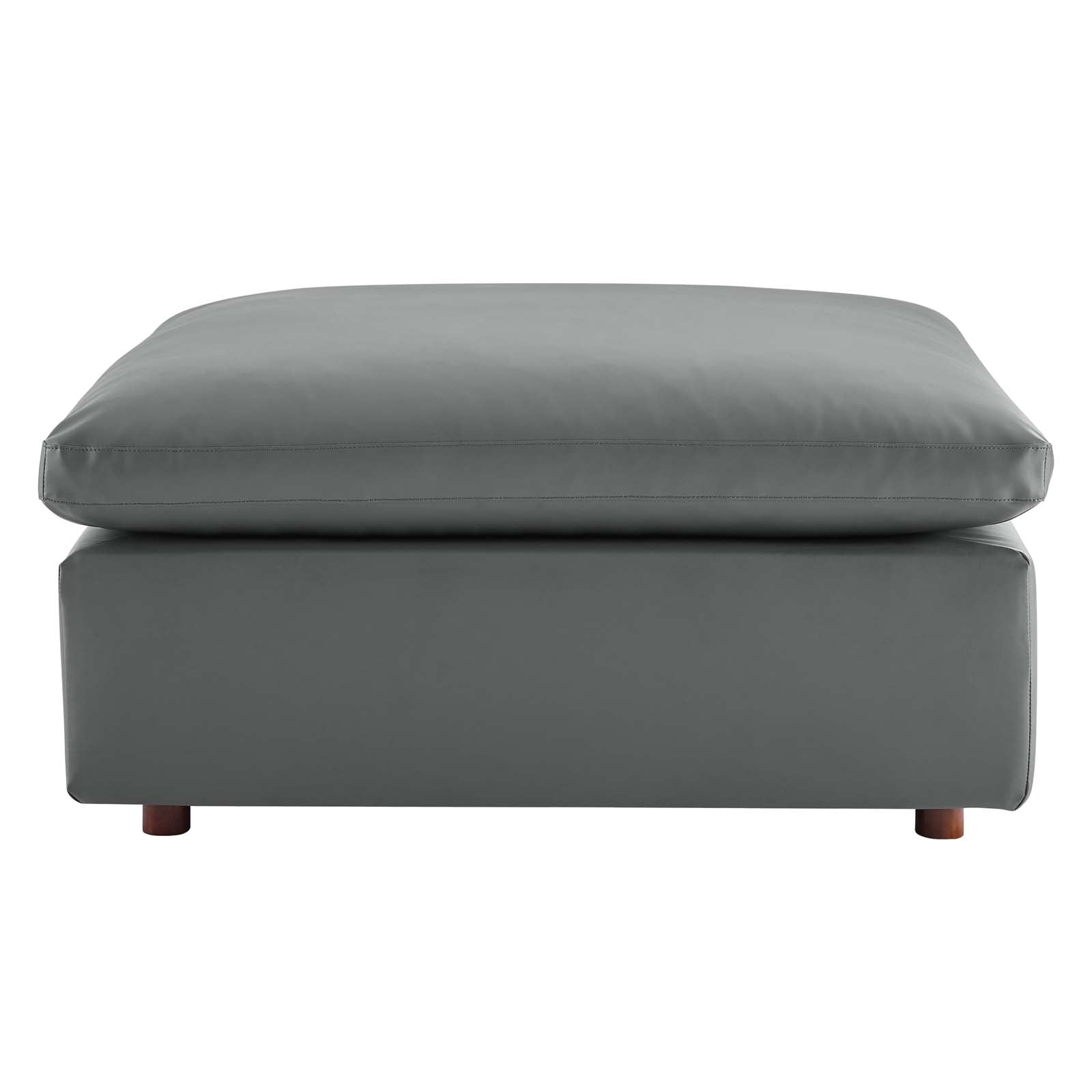 Modway Ottomans & Stools - Commix Down Filled Overstuffed Vegan Leather Ottoman Gray