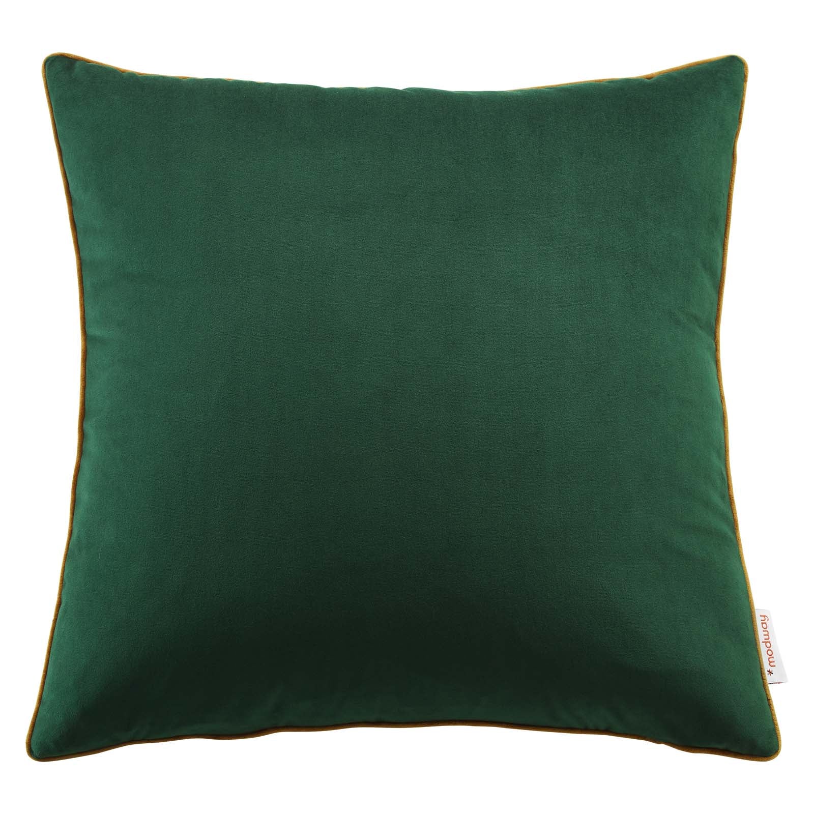 Modway Pillows & Throws - Accentuate 20" Performance Velvet Throw Pillow Green Cognac