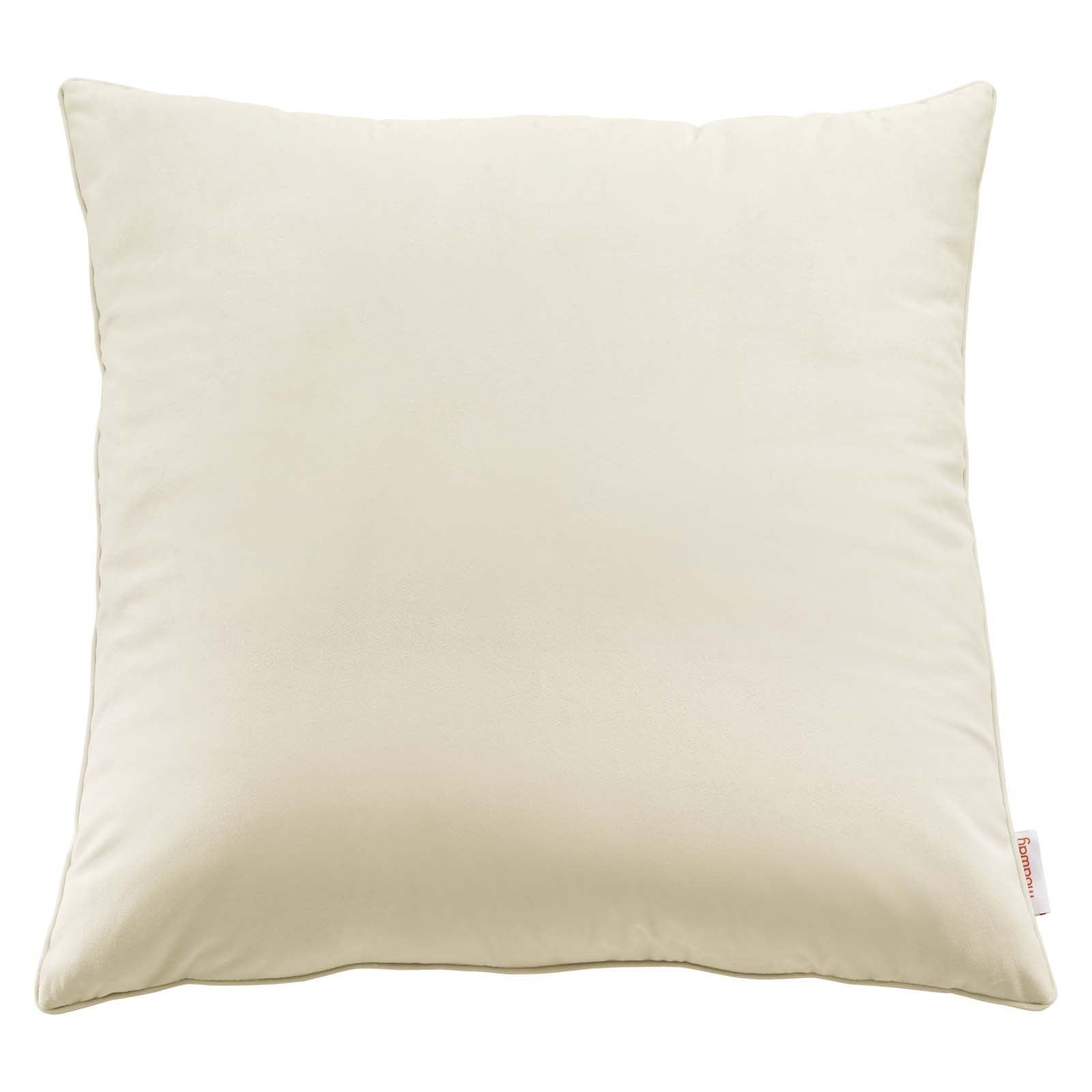 Modway Pillows & Throws - Enhance 24" Performance Velvet Throw Pillow Ivory