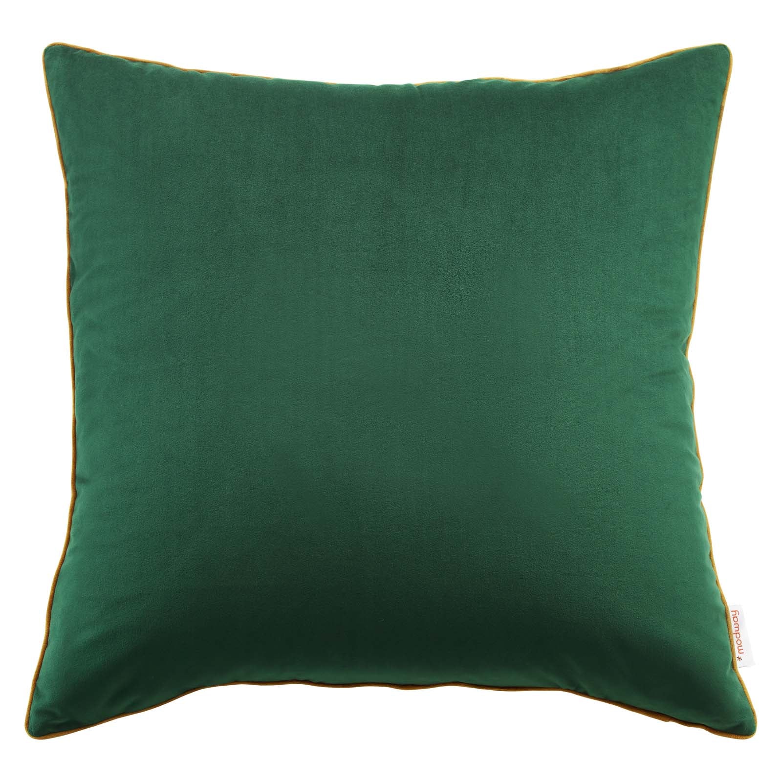 Modway Pillows & Throws - Accentuate 24" Performance Velvet Throw Pillow Green Cognac