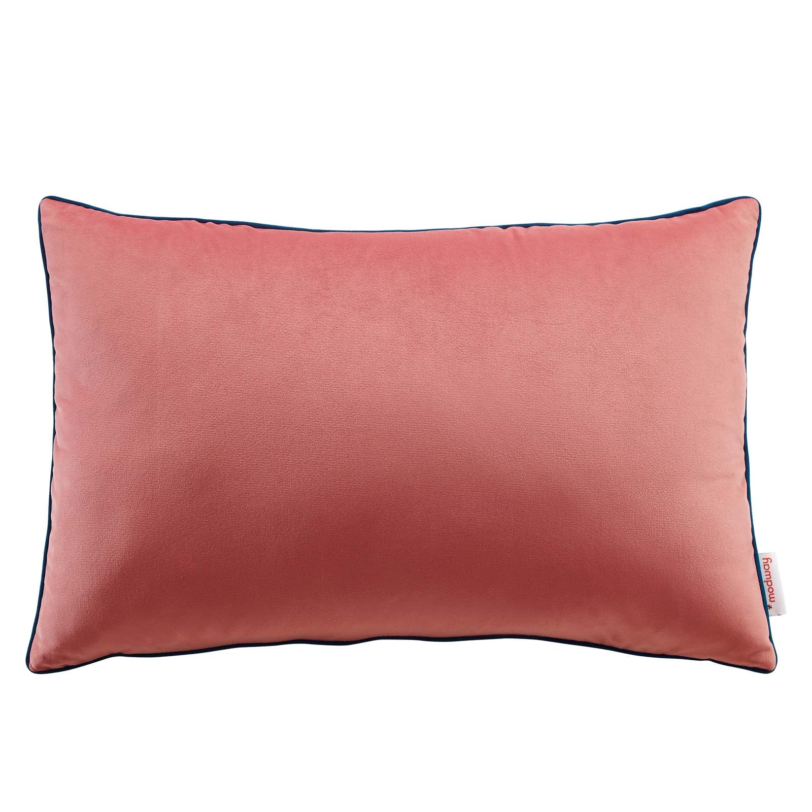 Modway Pillows & Throws - Accentuate 24" Lumbar Performance Velvet Throw Pillow Blossom Navy