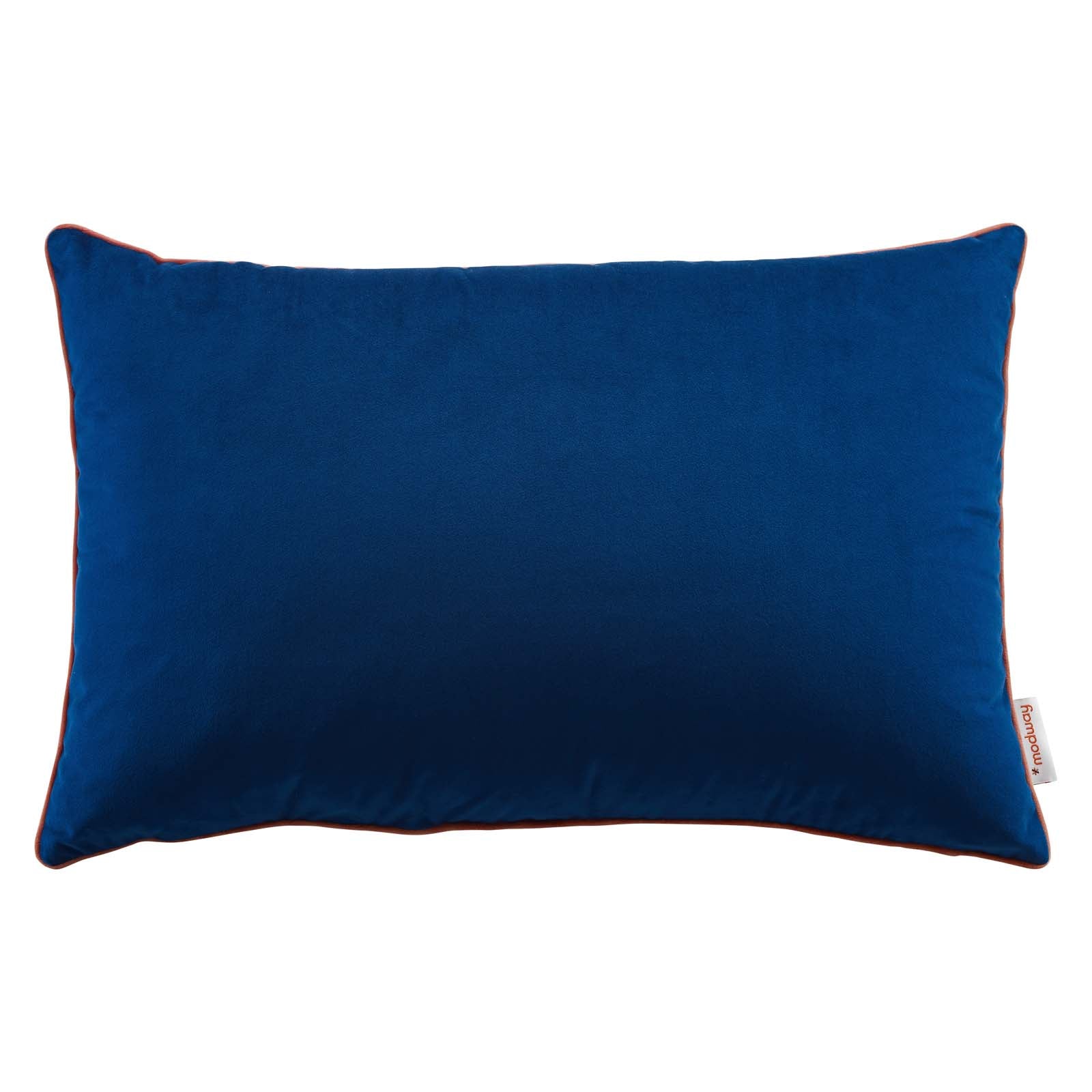 Modway Pillows & Throws - Accentuate 24" Lumbar Performance Velvet Throw Pillow Navy Blossom