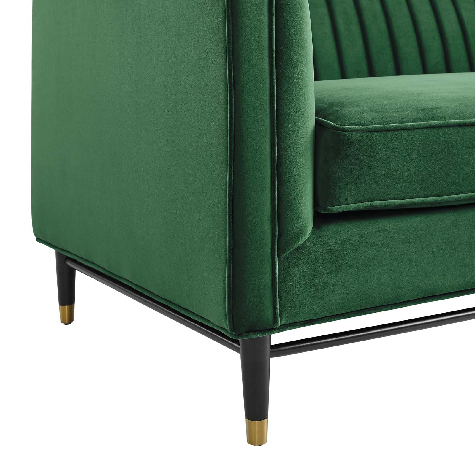 Modway Loveseats - Devote-Channel-Tufted-Performance-Velvet-Loveseat-Emerald