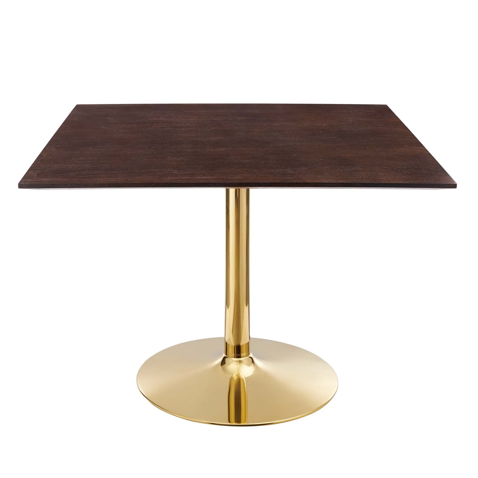 Modway Dining Tables - Verne 40" Square Dining Table Gold Cherry Walnut