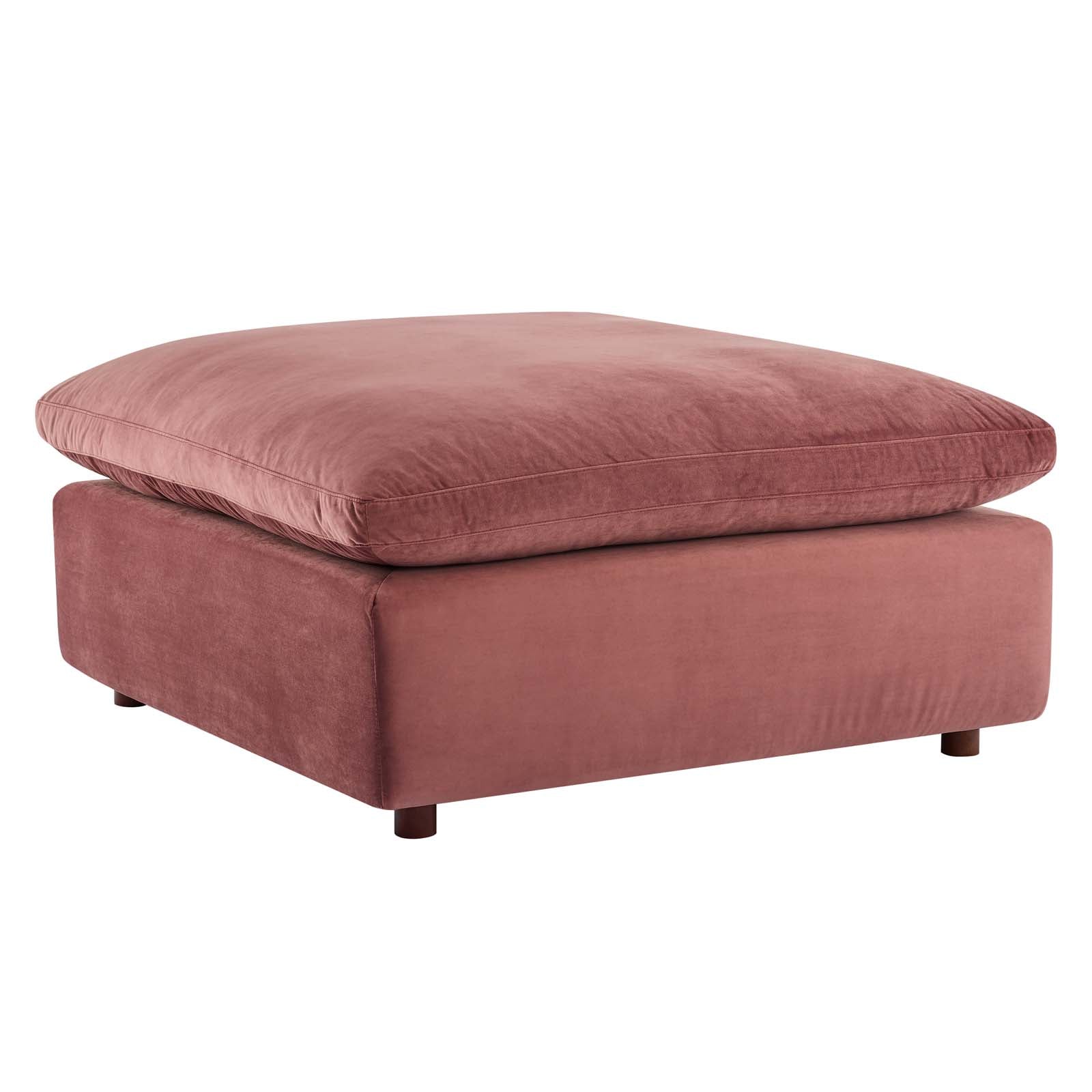 Modway Sectional Sofas - Commix Down Filled Overstuffed Performance Velvet 4-Piece Sectional Sofa Dusty Rose