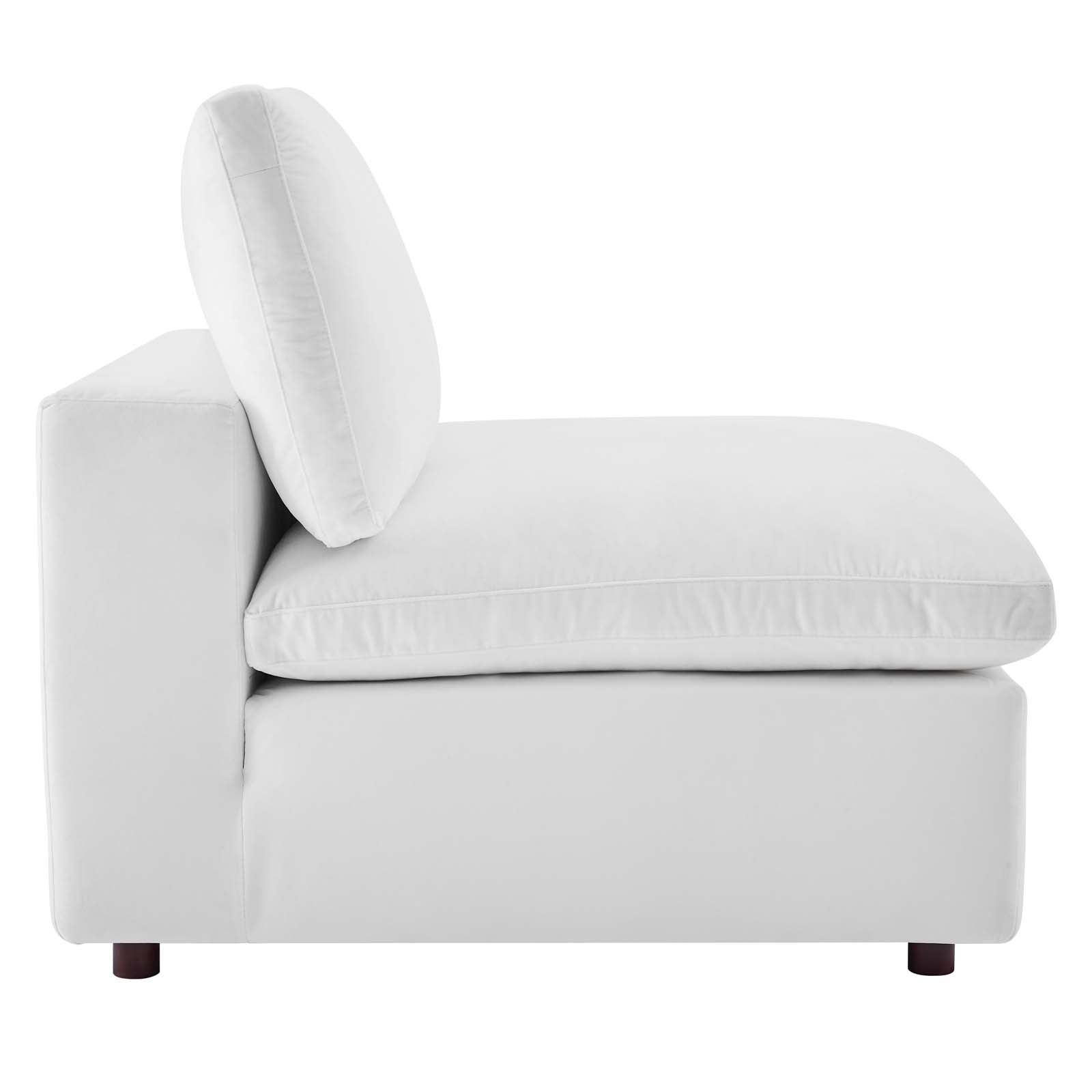 Modway Sectional Sofas - Commix Down Filled Overstuffed Performance Velvet 4-Piece Sectional Sofa White