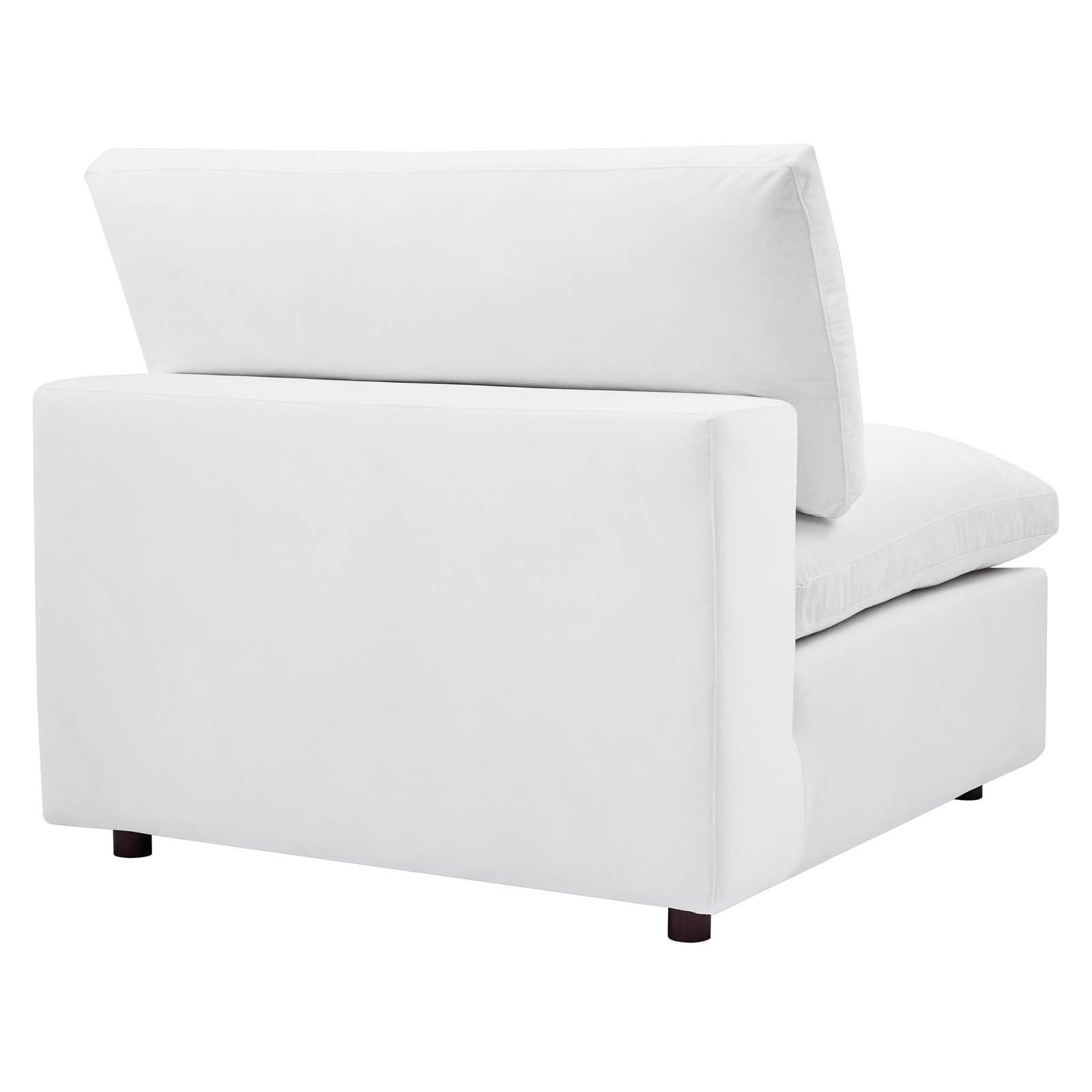 Modway Sectional Sofas - Commix Down Filled Overstuffed Performance Velvet 4-Piece Sectional Sofa White