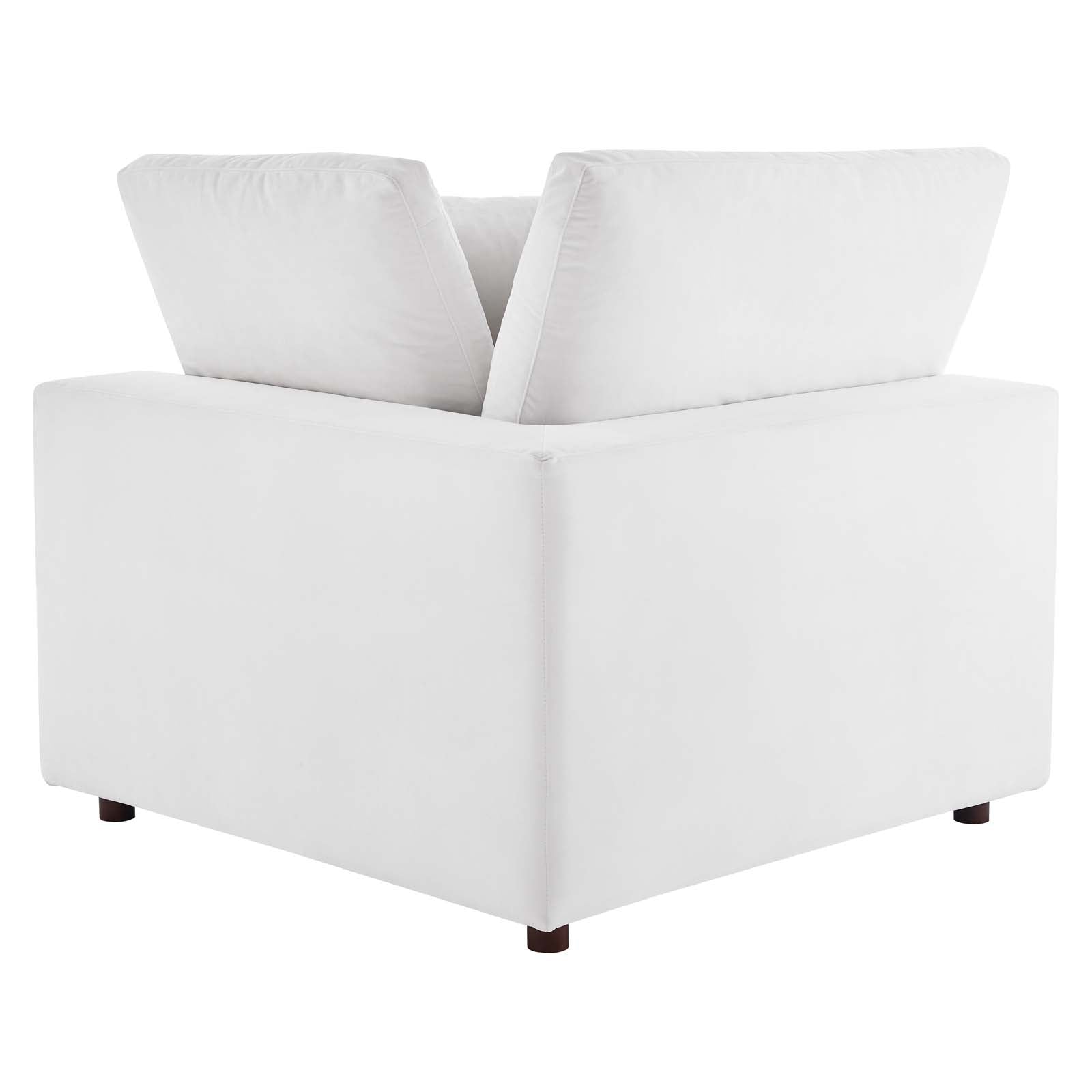 Modway Sectional Sofas - Commix Down Filled Overstuffed Performance Velvet 4-Piece Sectional Sofa White