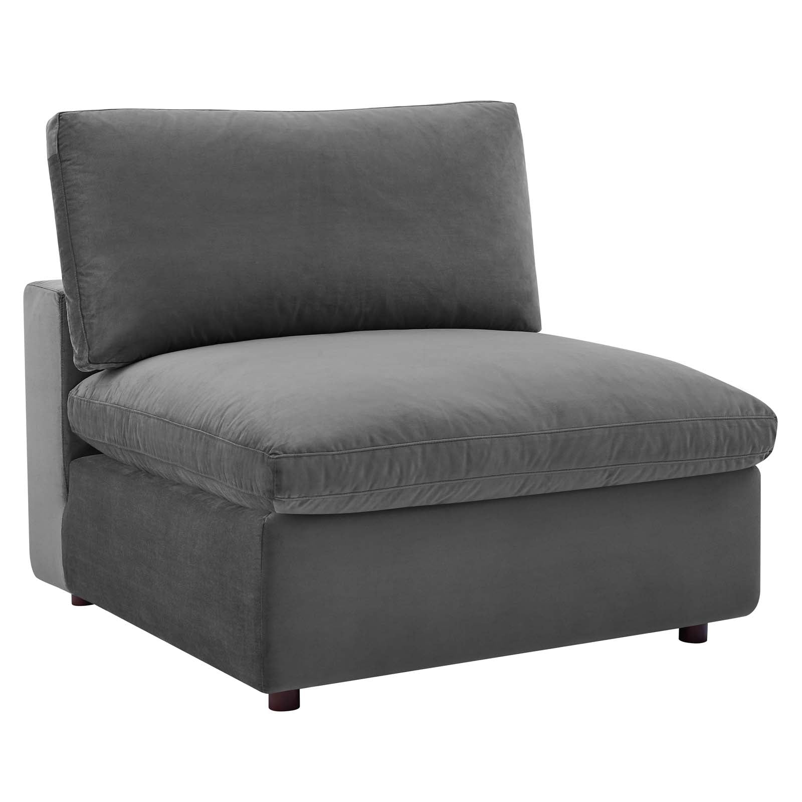 Modway Sectional Sofas - Commix Down Filled Overstuffed Performance Velvet 4-Seater Sofa Gray