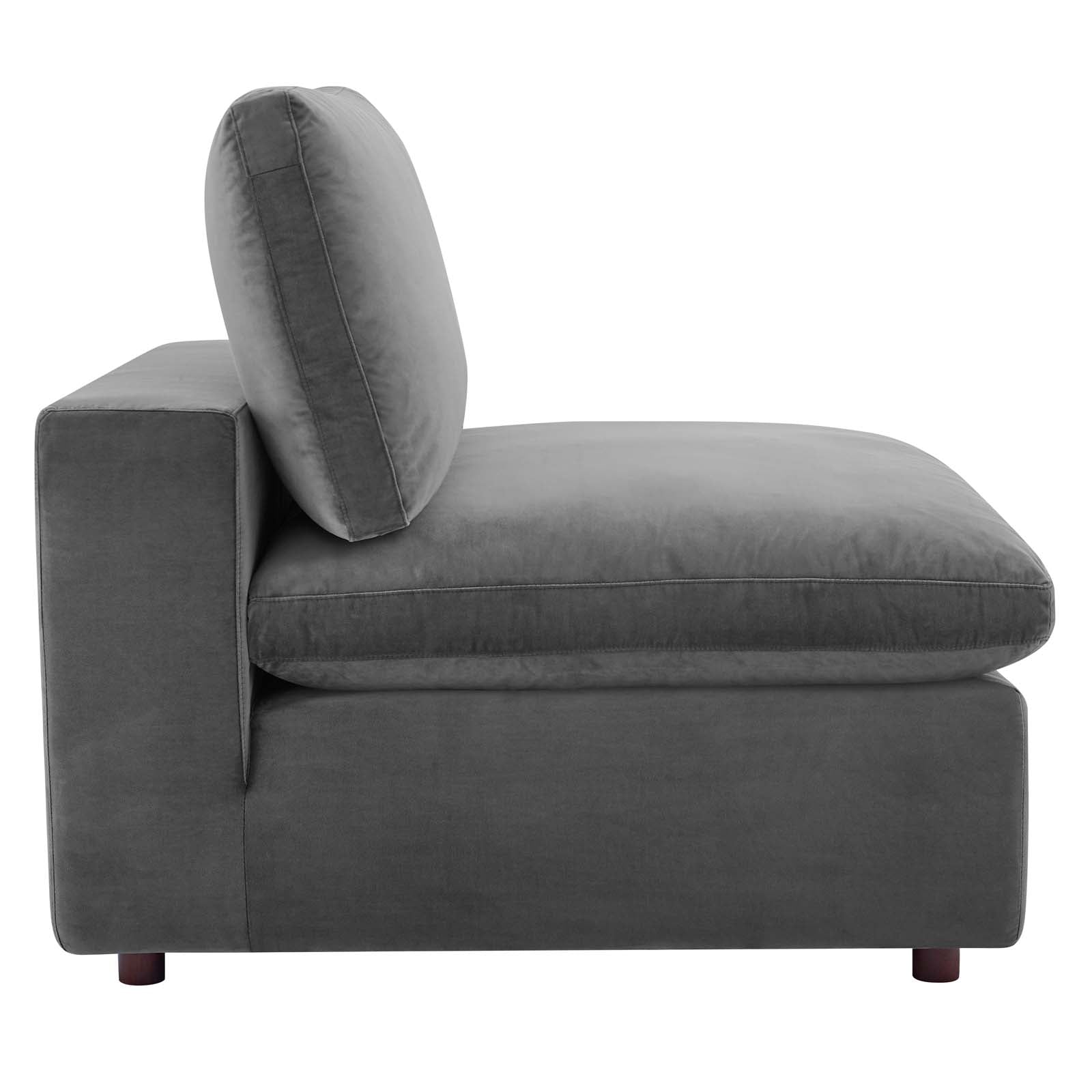 Modway Sectional Sofas - Commix Down Filled Overstuffed Performance Velvet 4-Seater Sofa Gray