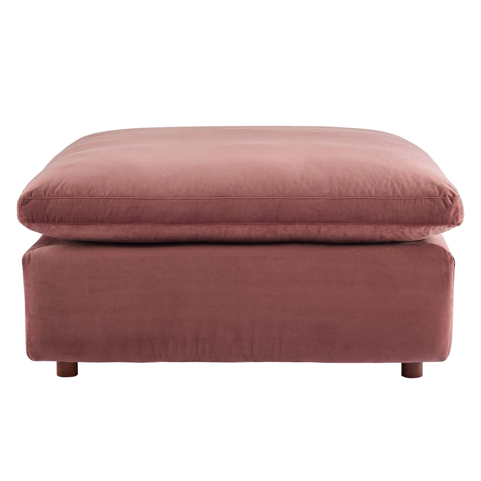 Modway Sectional Sofas - Commix Down Filled Overstuffed Performance Velvet 6-Piece 35 " H Sectional Sofa Dusty Rose