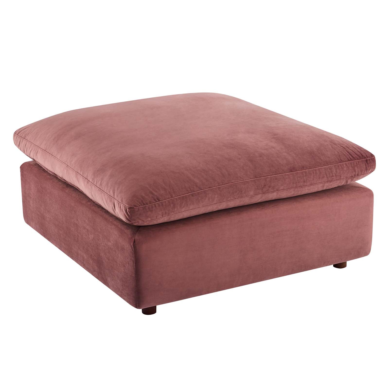 Modway Sectional Sofas - Commix Down Filled Overstuffed Performance Velvet 7-Piece Sectional Sofa Dusty Rose