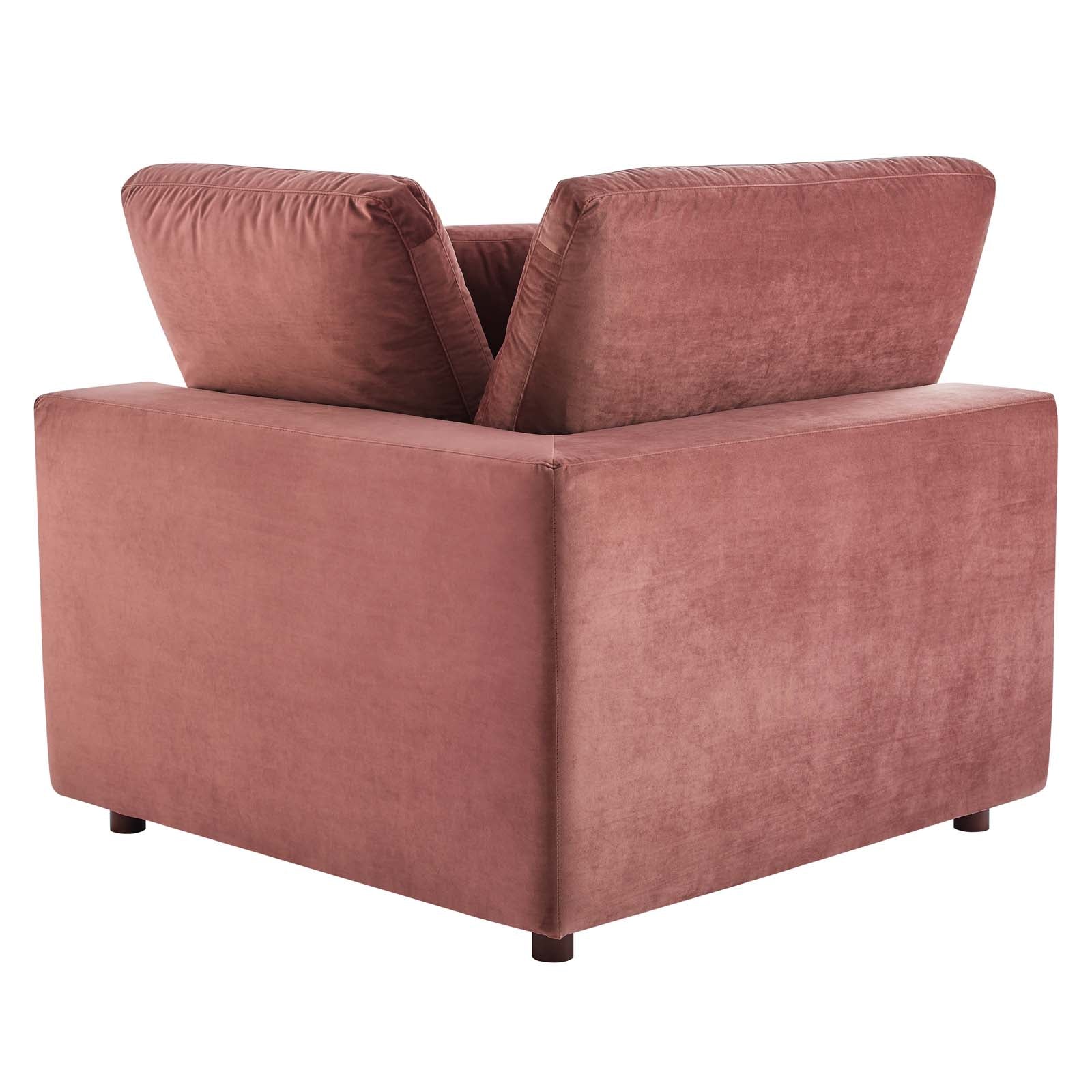 Modway Sectional Sofas - Commix Down Filled Overstuffed Performance Velvet 8-Piece Sectional Sofa Dusty Rose