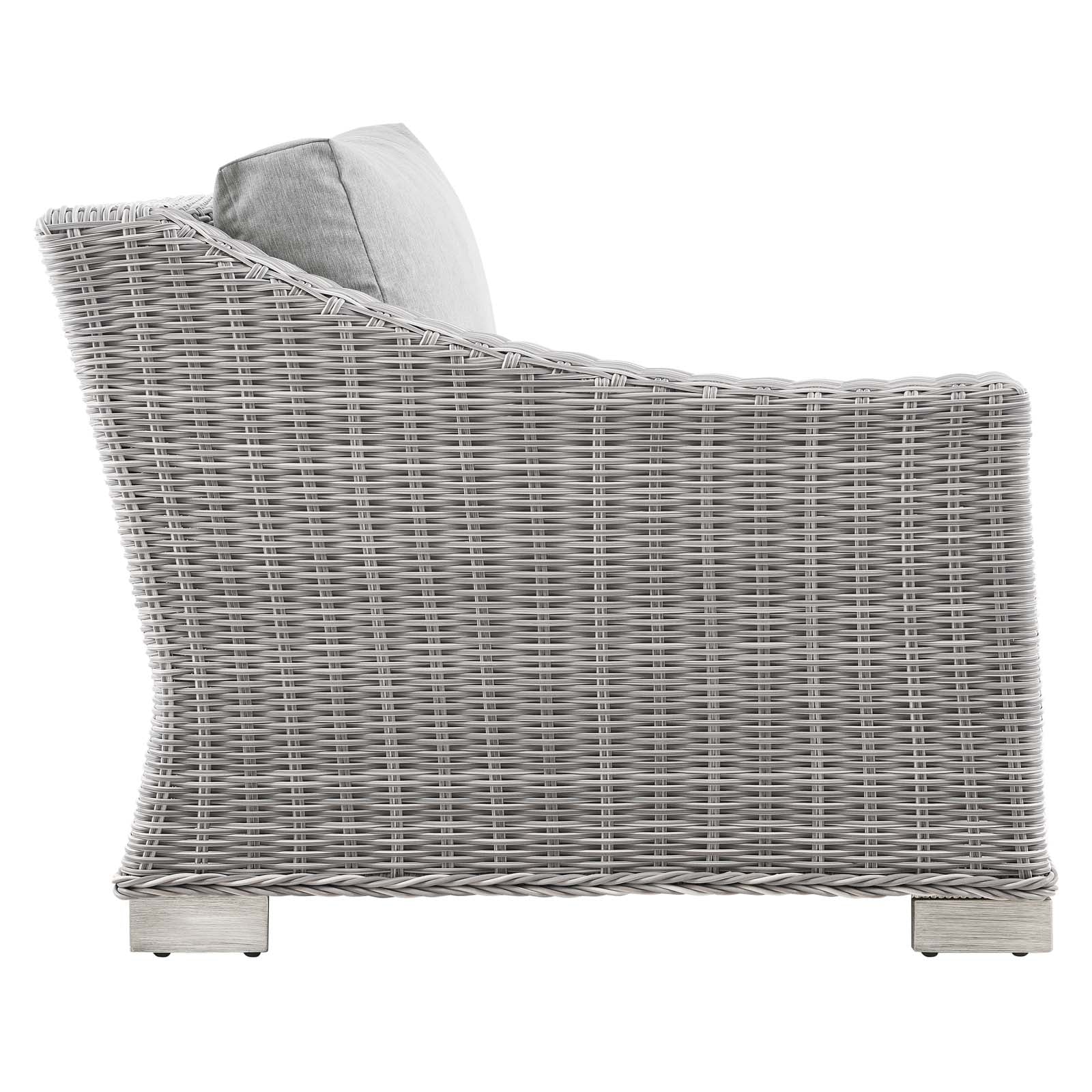 Modway Outdoor Chairs - Conway Outdoor Patio Wicker Rattan Left-Arm Chair Light Gray