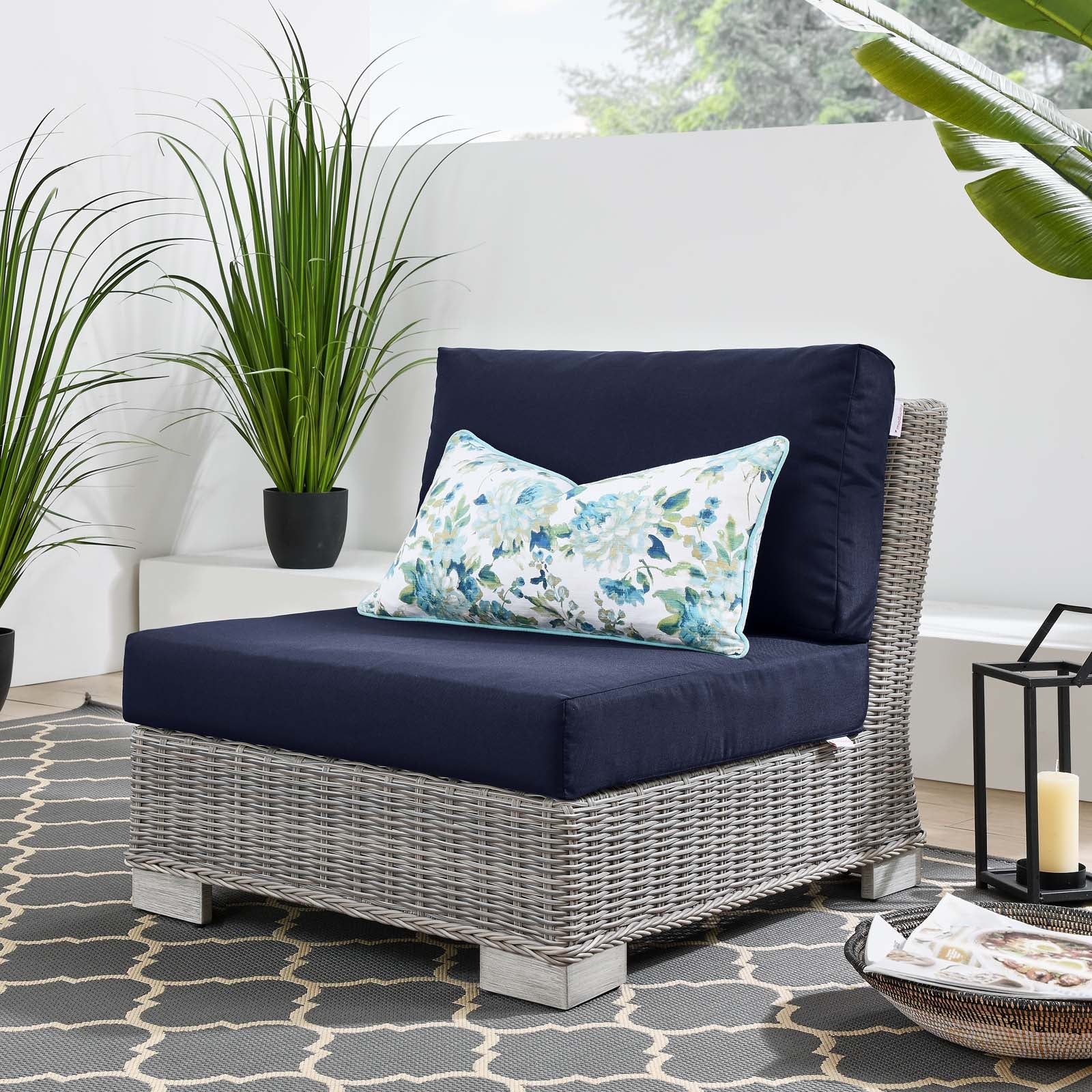 Armless wicker patio online chairs