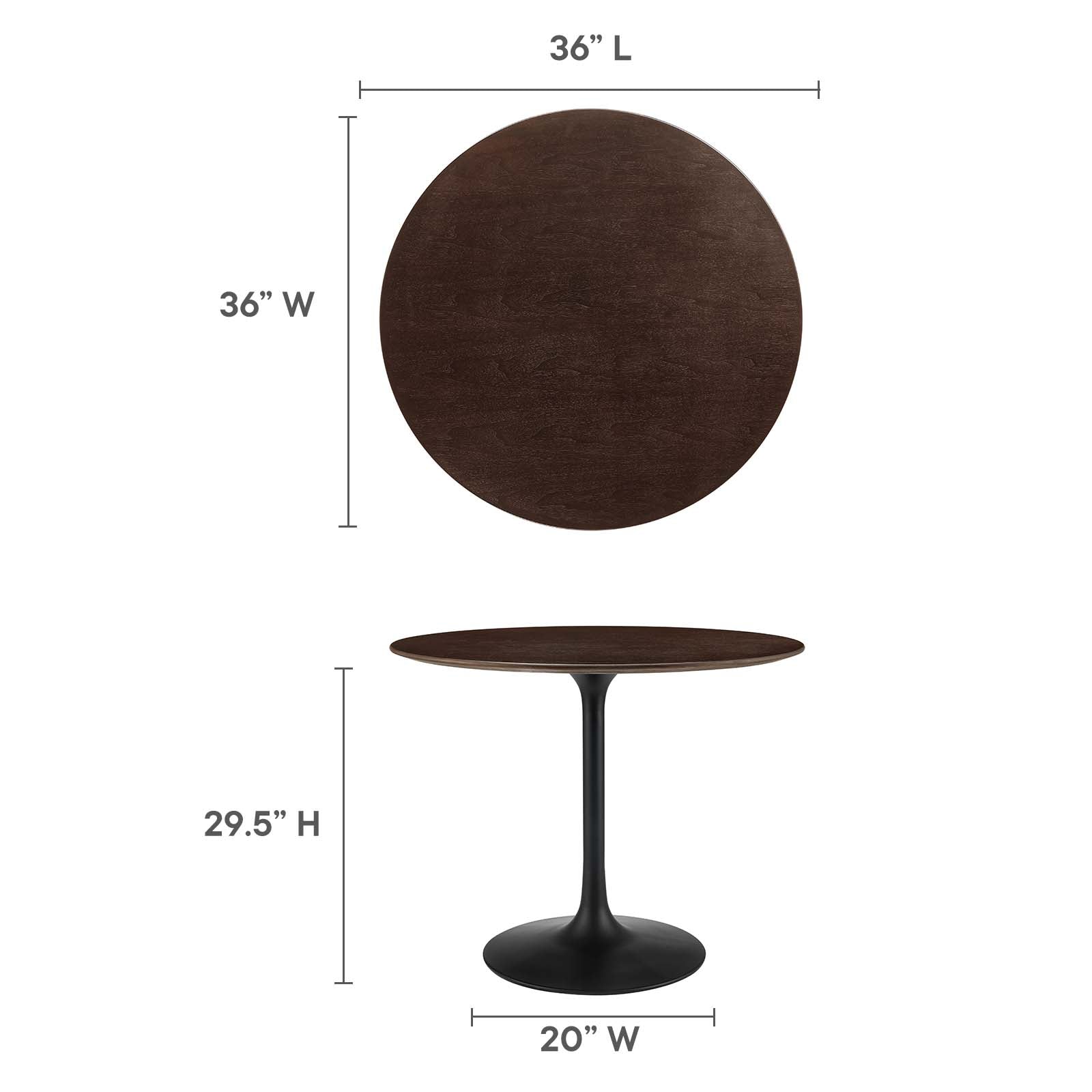 Modway Dining Tables - Lippa-36"-Round-Wood-Dining-Table-Black-Cherry-Walnut