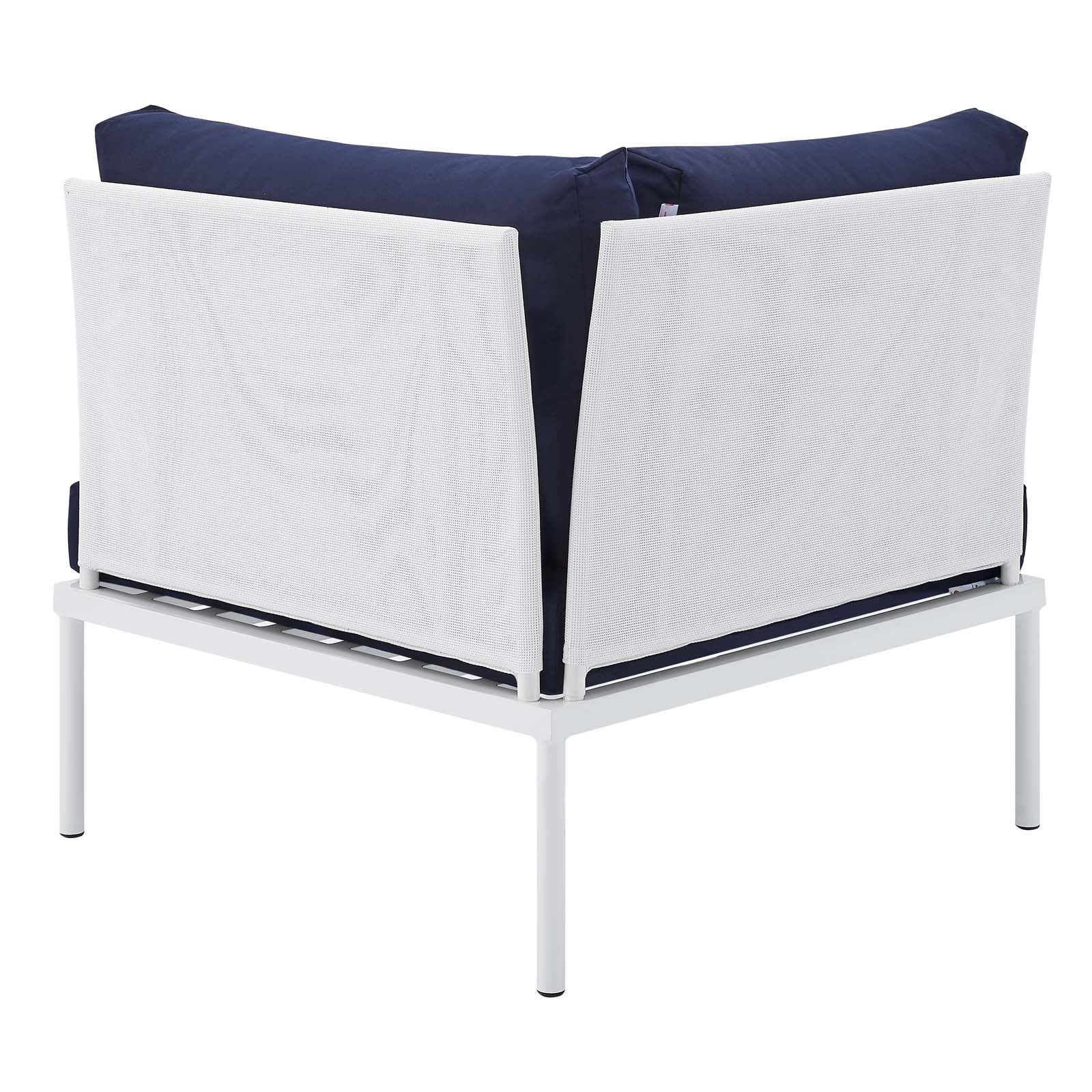 Modway Outdoor Conversation Sets - Harmony 6-Piece Sunbrella Outdoor Patio Aluminum Seating Set White Navy