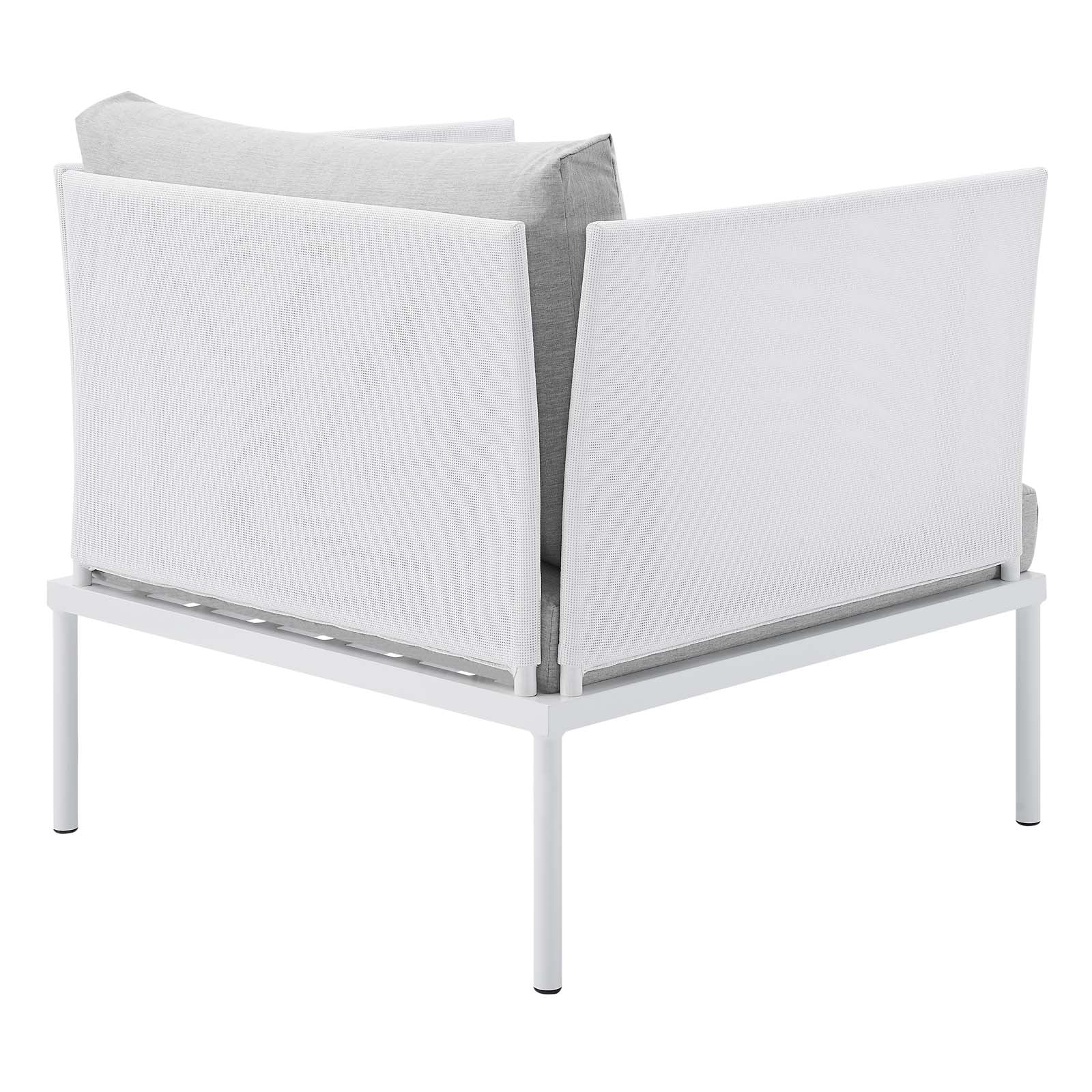 Modway Outdoor Conversation Sets - Harmony 8 Piece Sunbrella Outdoor Patio Aluminum Seating Set White Gray