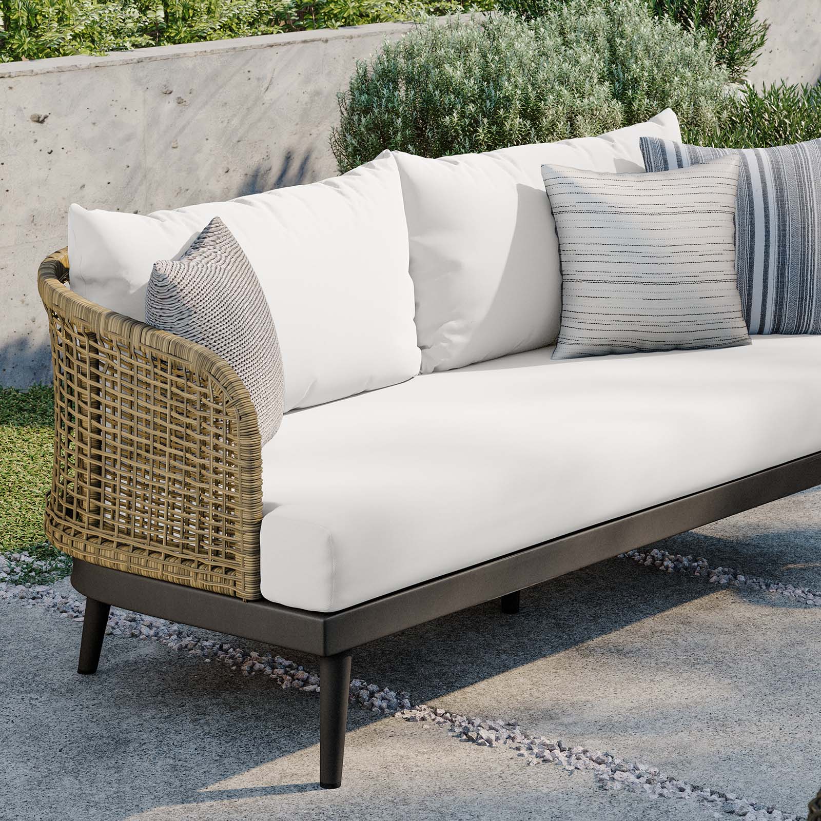 Modway Outdoor Sofas - Meadow Outdoor Patio Sofa Natural White