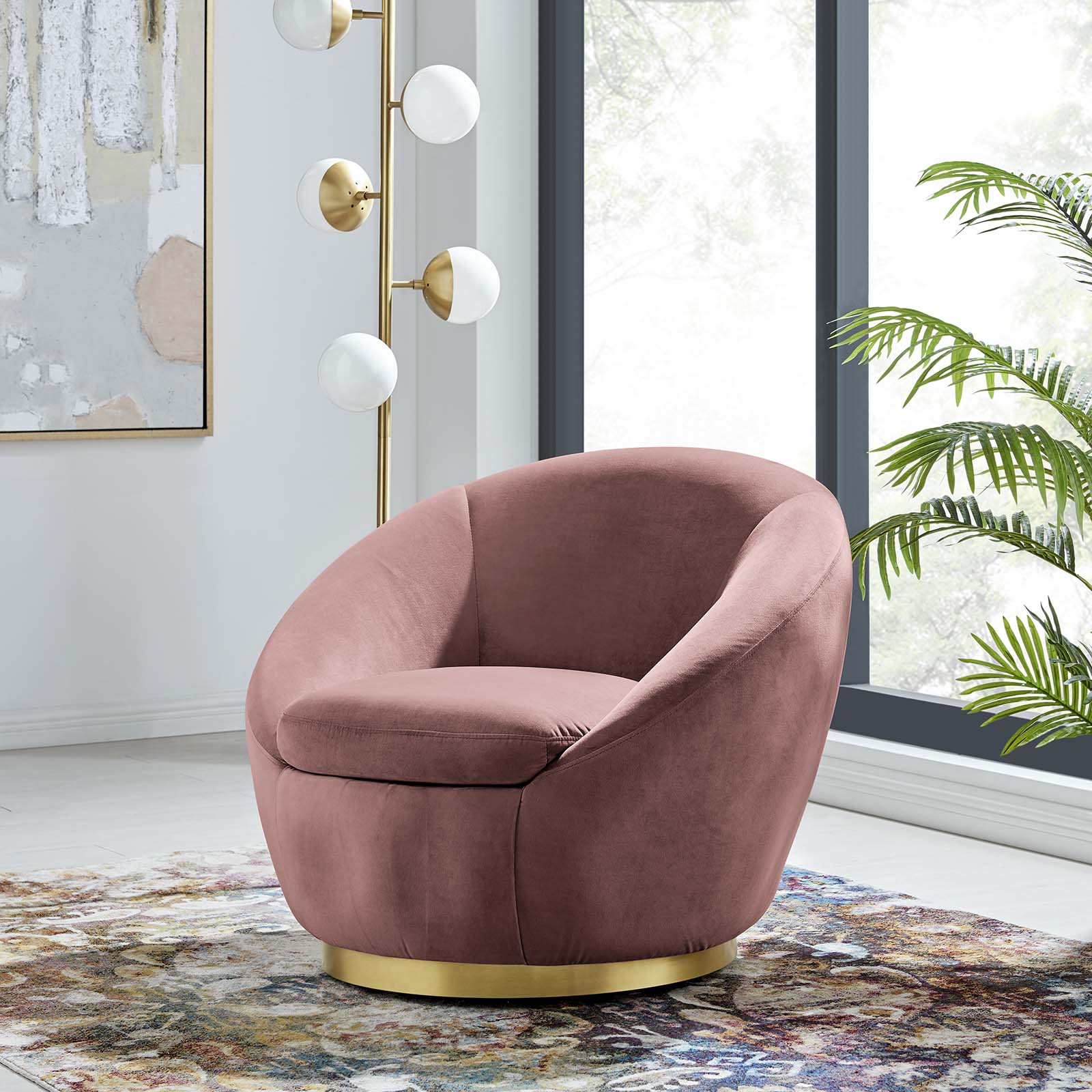 Dusty rose velvet deals chair