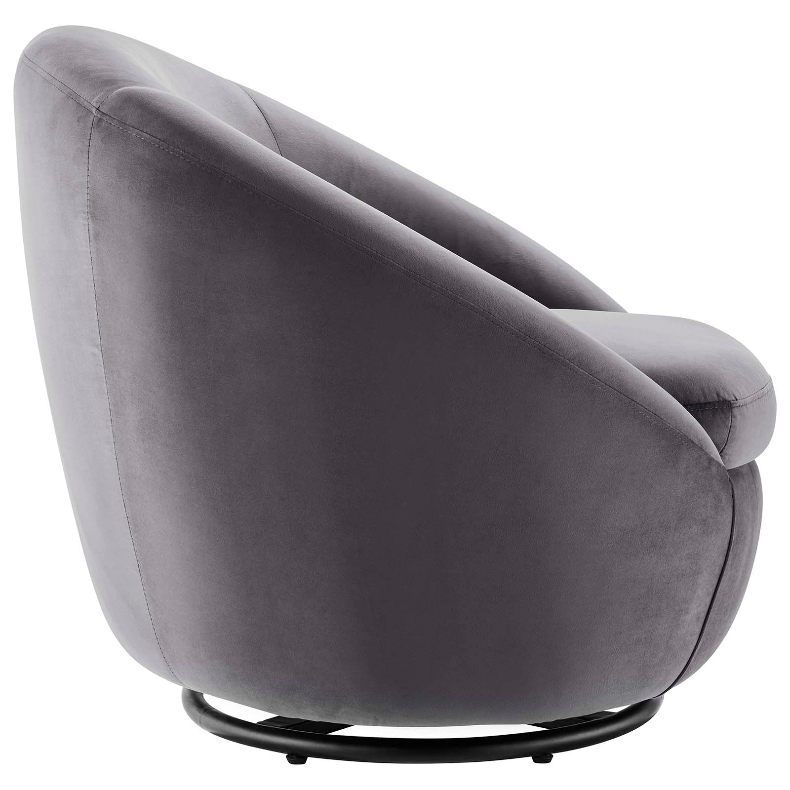 Modway Accent Chairs - Buttercup Performance Velvet Performance Velvet Swivel Chair Black Gray