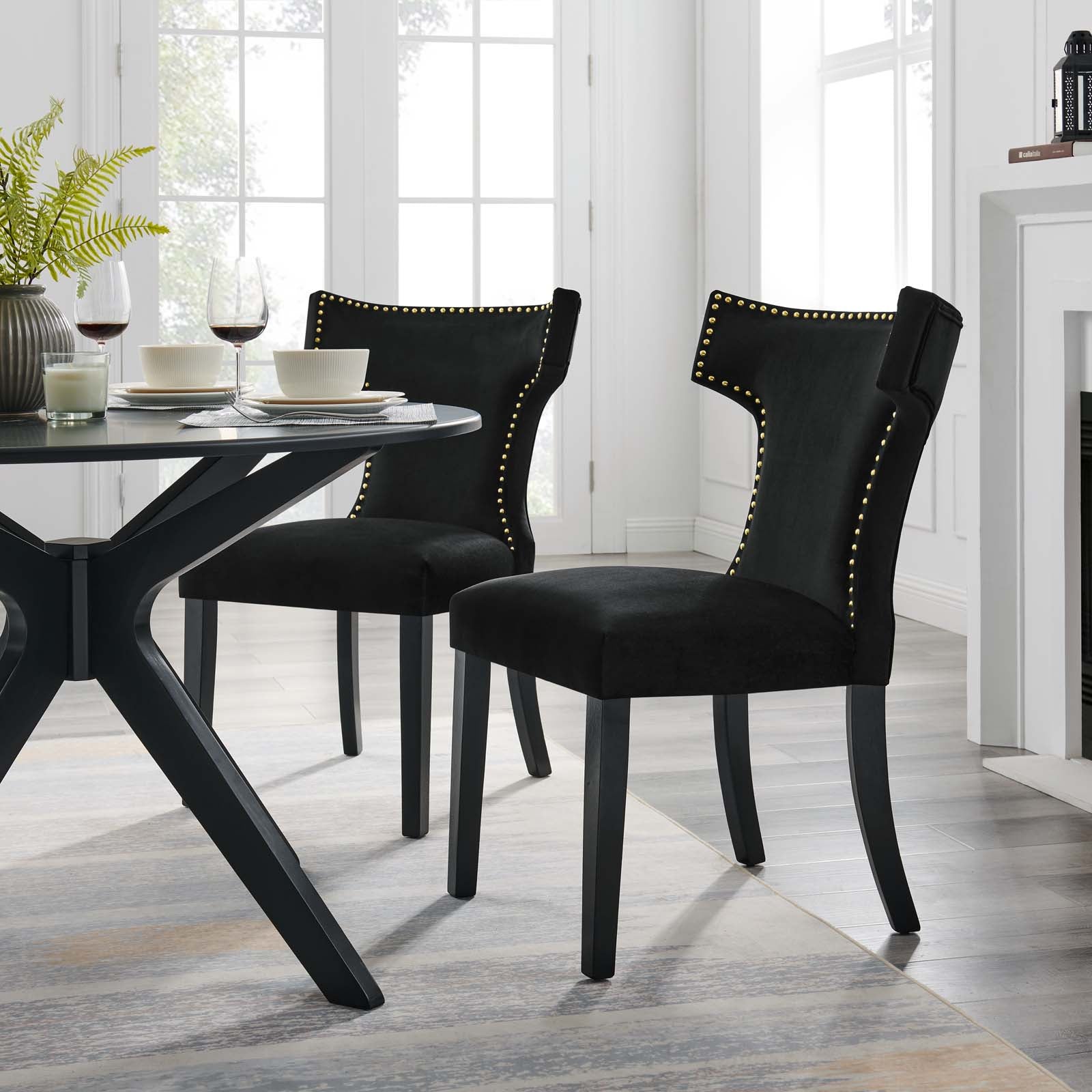 Performance velvet dining online chair