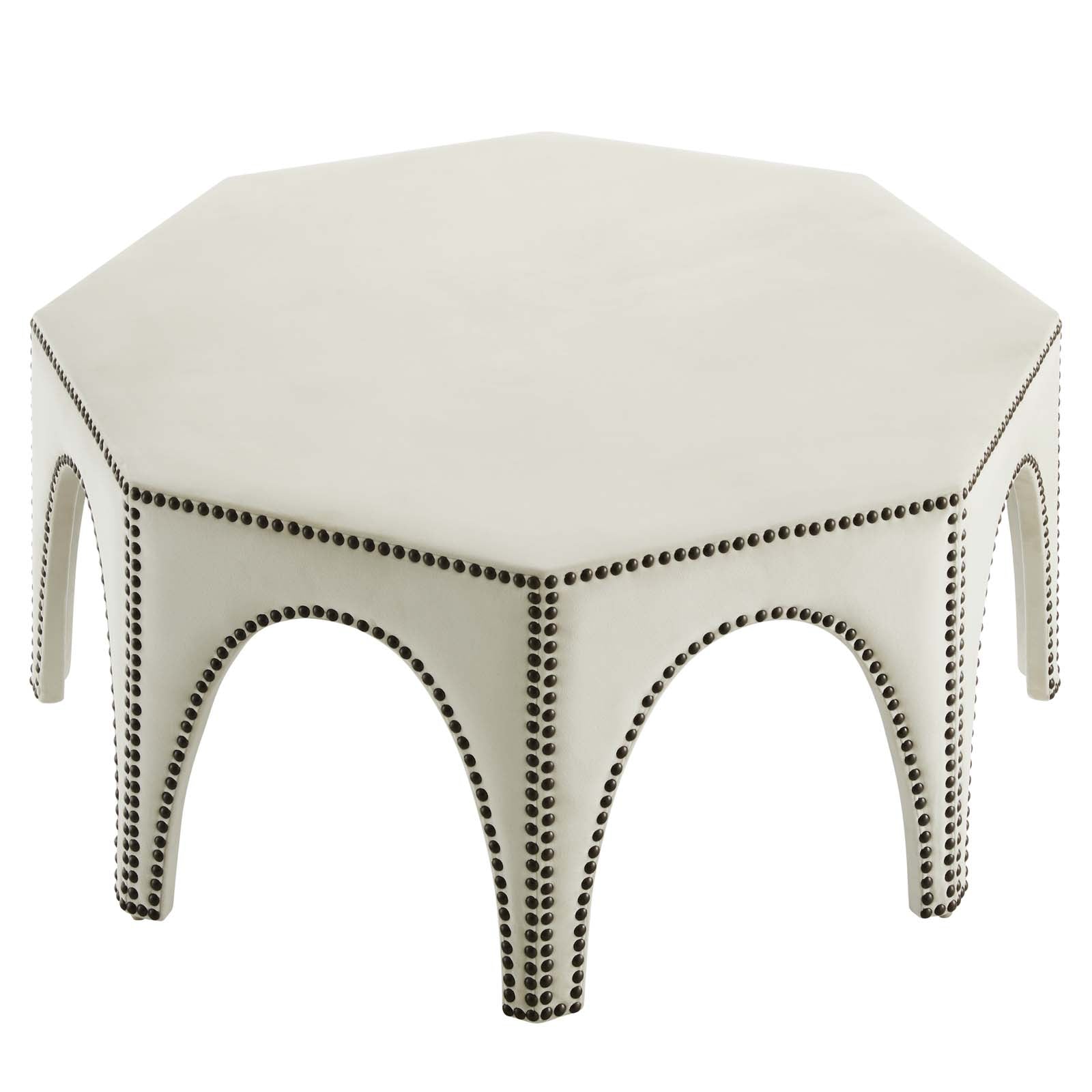 Modway Ottomans & Stools - Victory Performance Velvet Ottoman Ivory