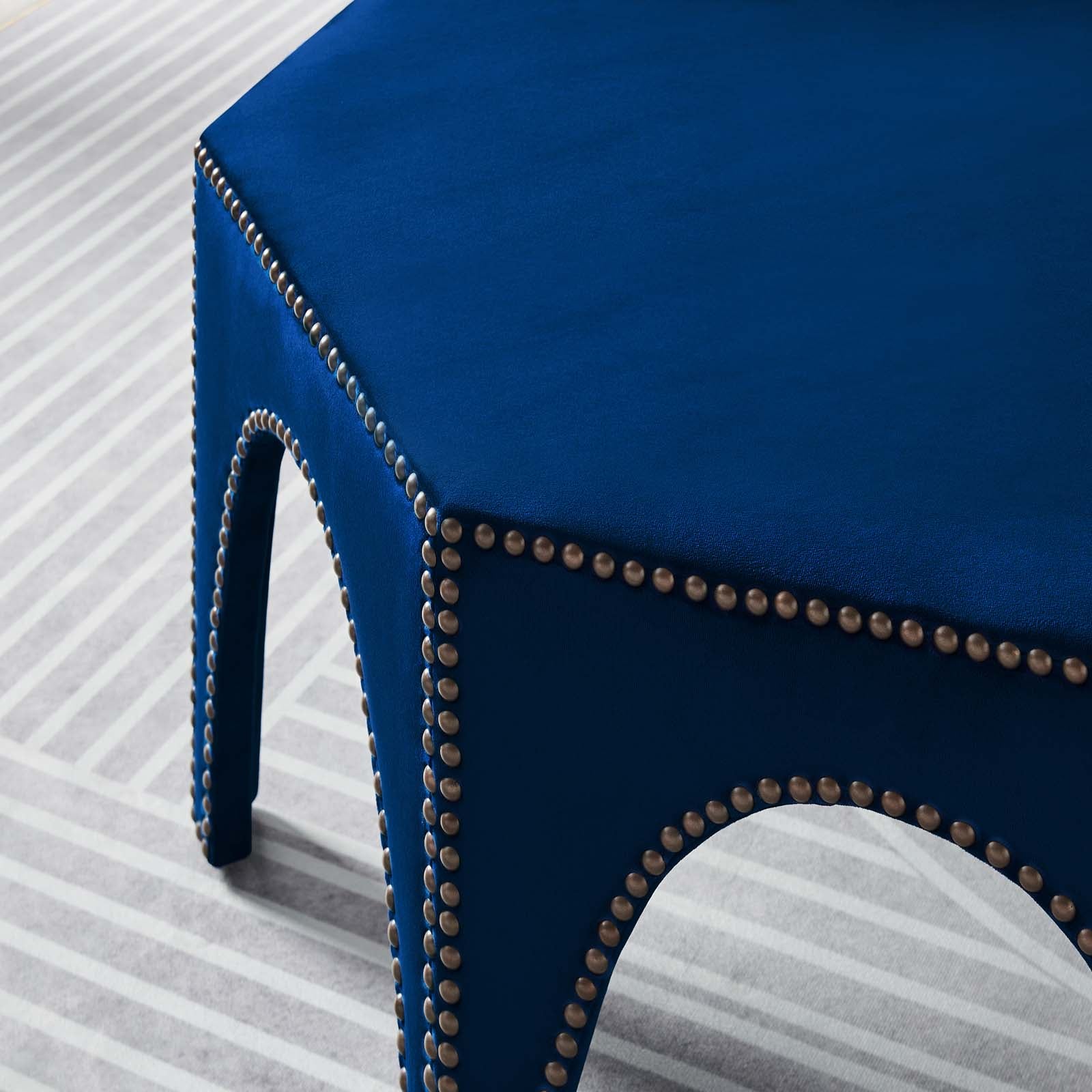 Modway Ottomans & Stools - Victory Performance Velvet Ottoman Navy