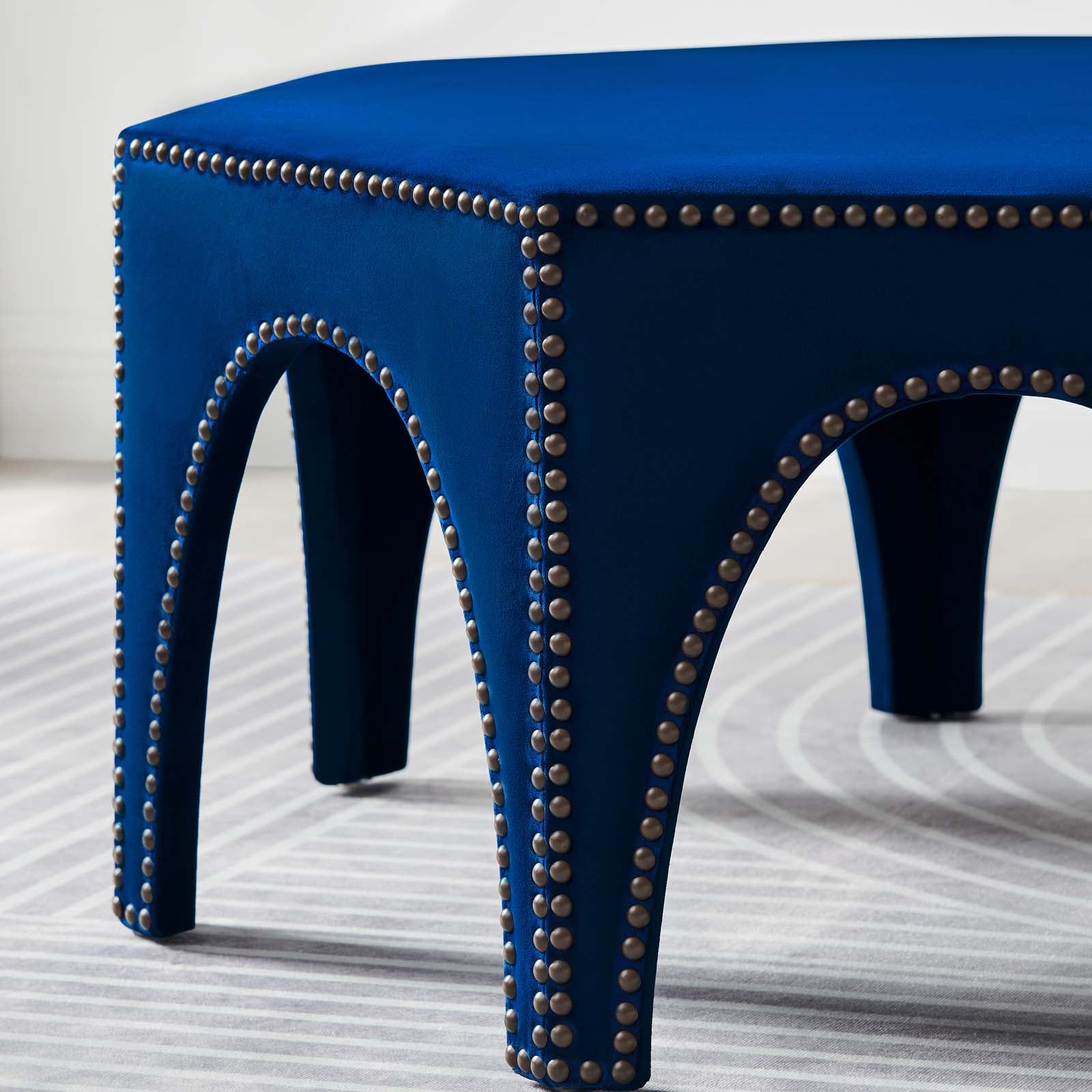 Modway Ottomans & Stools - Victory Performance Velvet Ottoman Navy