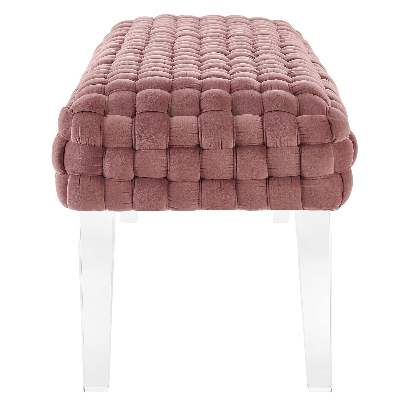 Modway Ottomans & Stools - Prologue Woven Performance Velvet Ottoman Dusty Rose