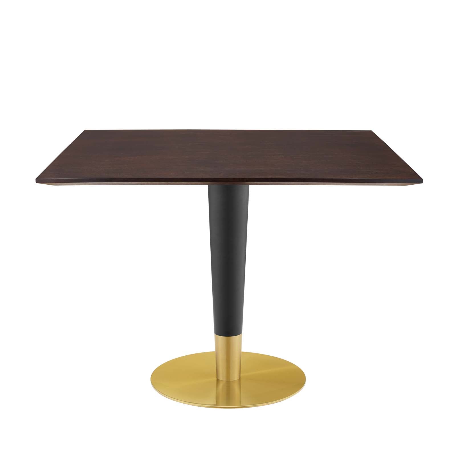 Modway Dining Tables - Zinque 40" Square Dining Table Gold & Cherry Walnut