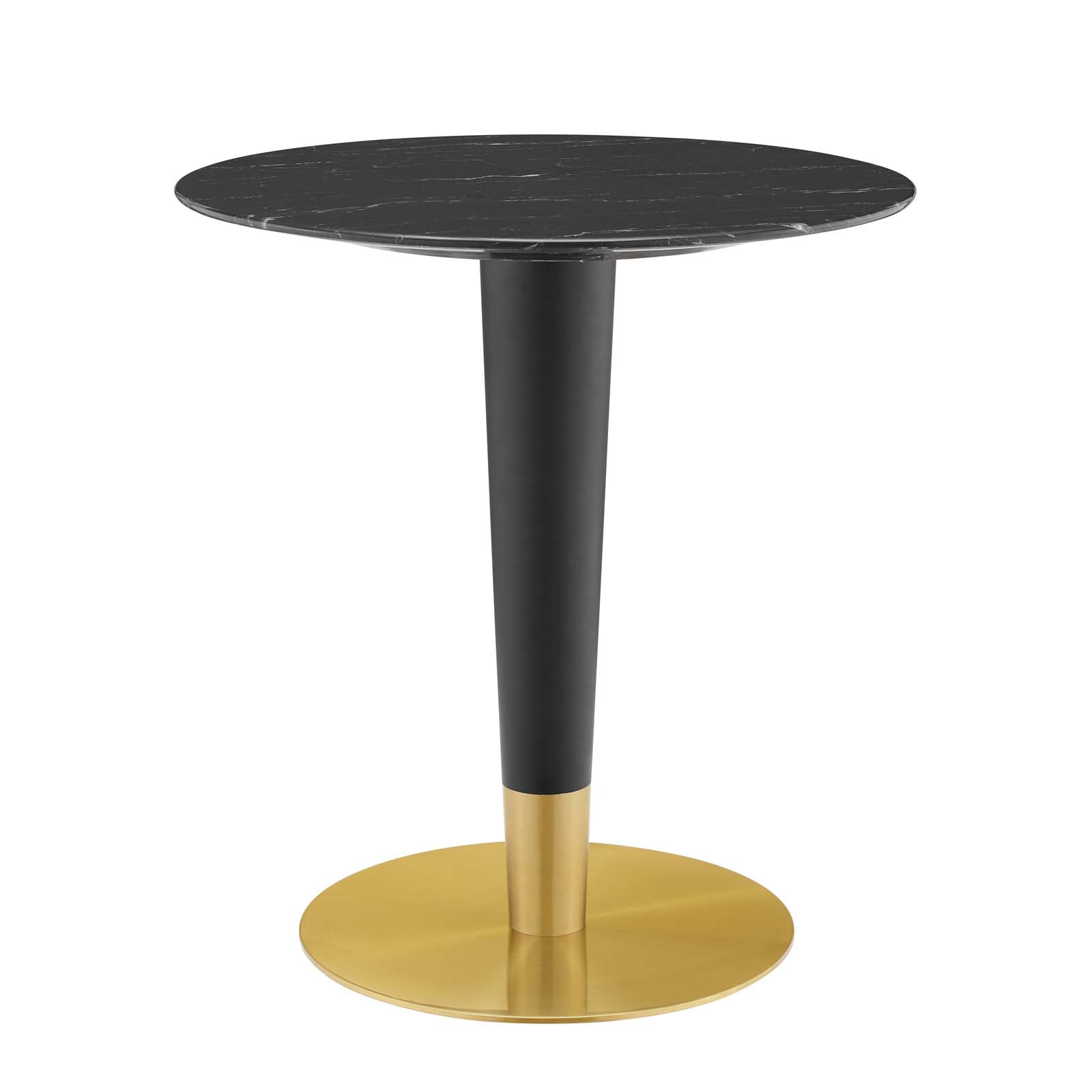 Modway Dining Tables - Zinque 28" Artificial Marble Dining Table Gold & Black