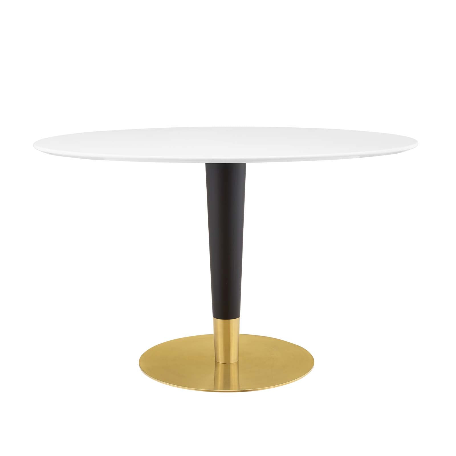 Modway Dining Tables - Zinque 48" Oval Dining Table Gold & White