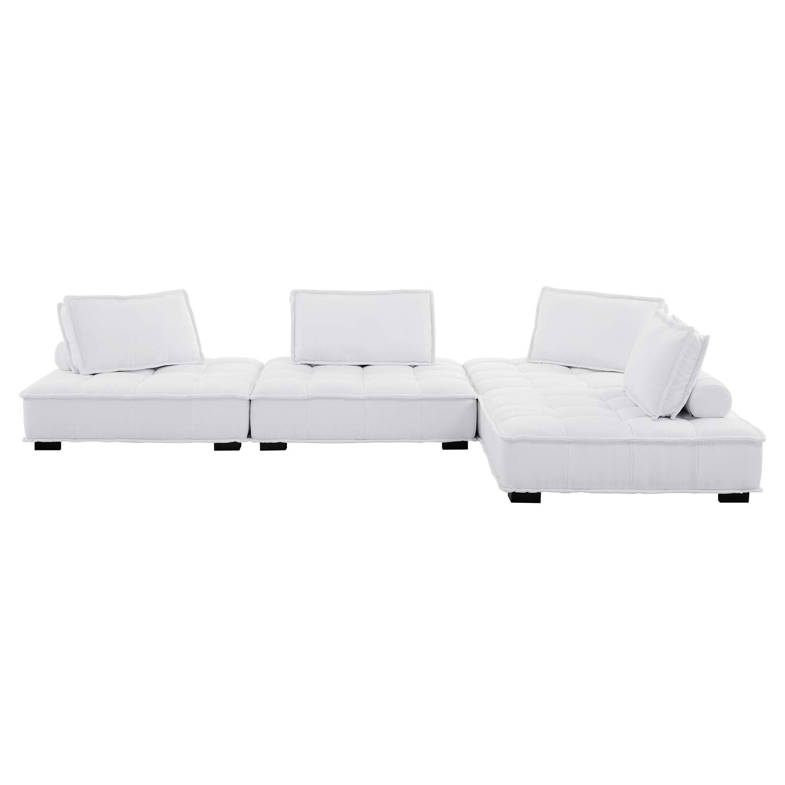 Modway Sectional Sofas - Saunter Tufted Fabric Fabric 4-Piece Sectional Sofa White