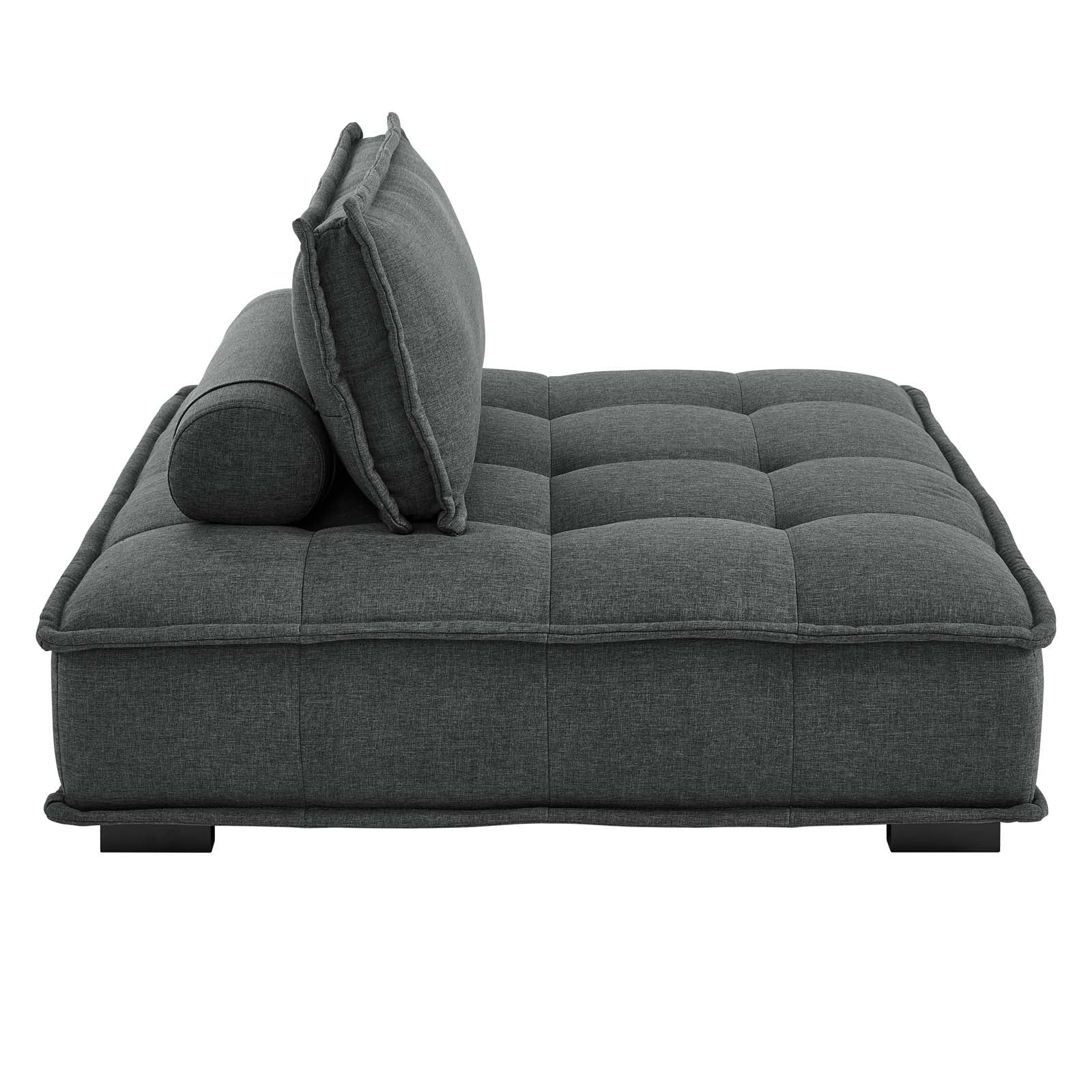 Modway Sectional Sofas - Saunter Tufted Fabric Fabric 5-Piece Sectional Sofa Gray