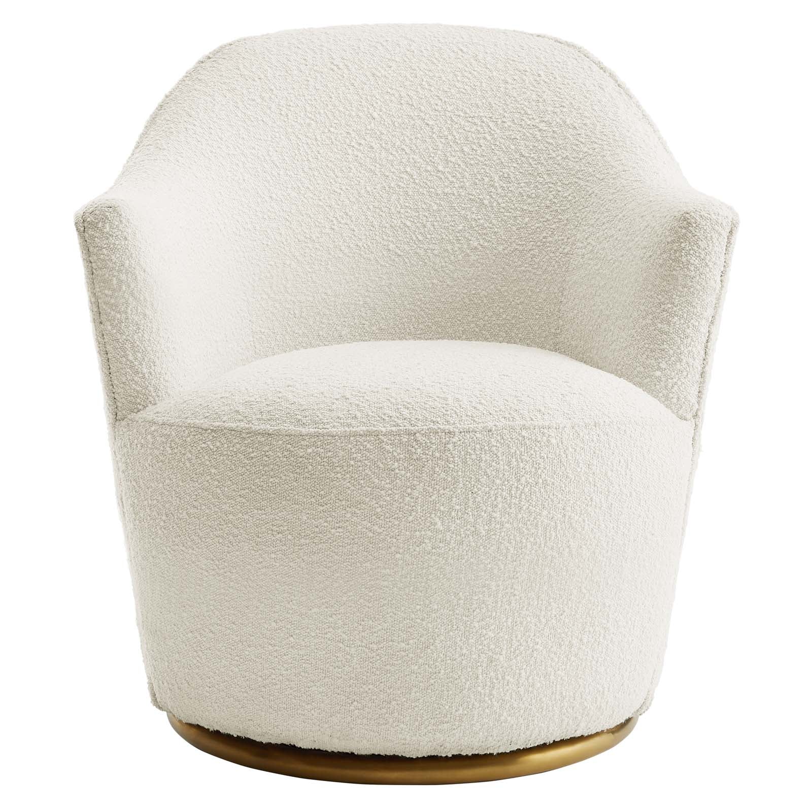 White fabric best sale swivel chair