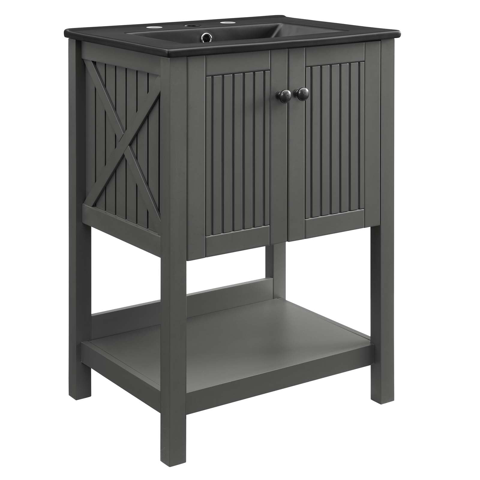 Modway Bathroom Vanity - Steam 24" Bathroom Vanity Gray Black