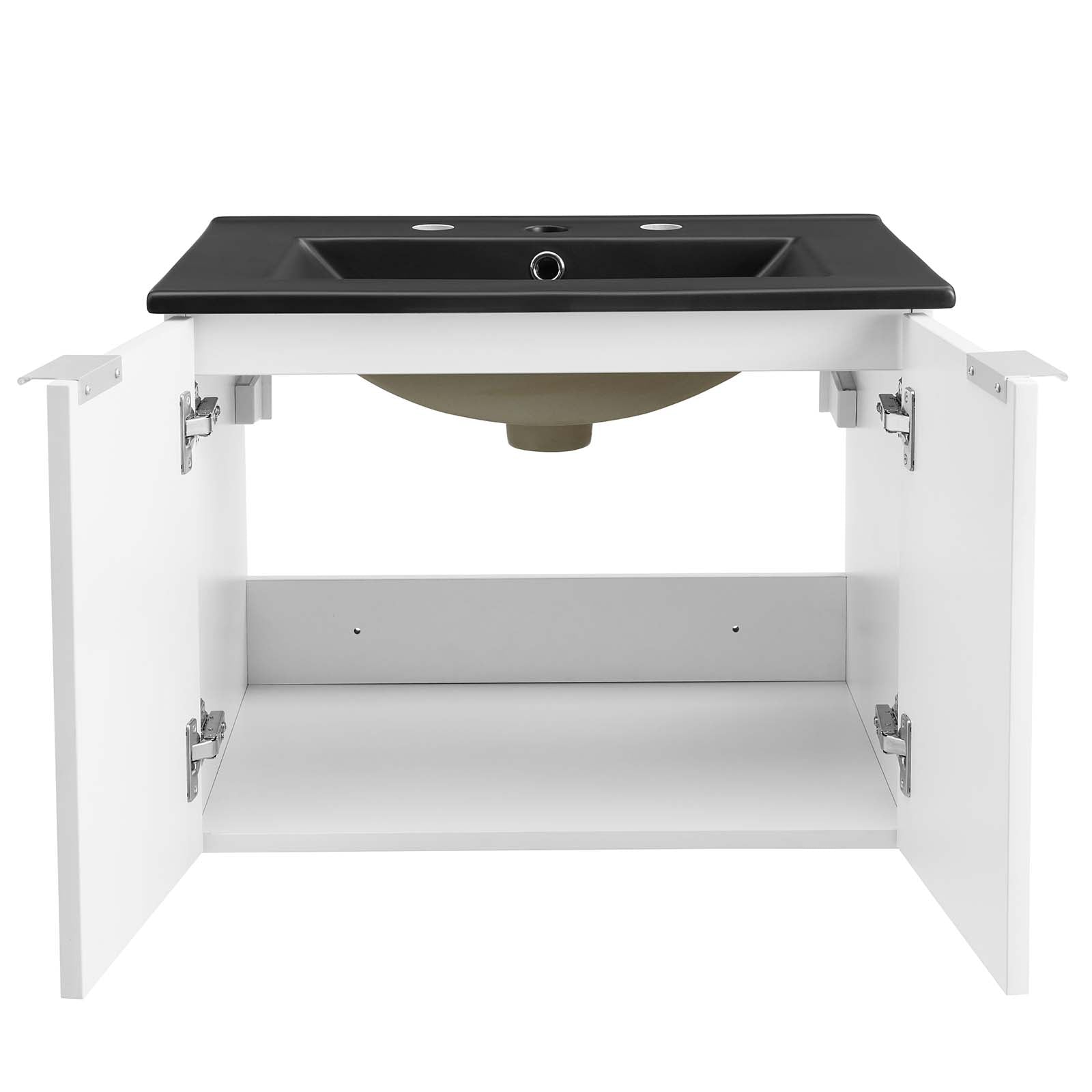 Modway Bathroom Vanity - Maybelle 24" Wall-Mount Bathroom Vanity White Black